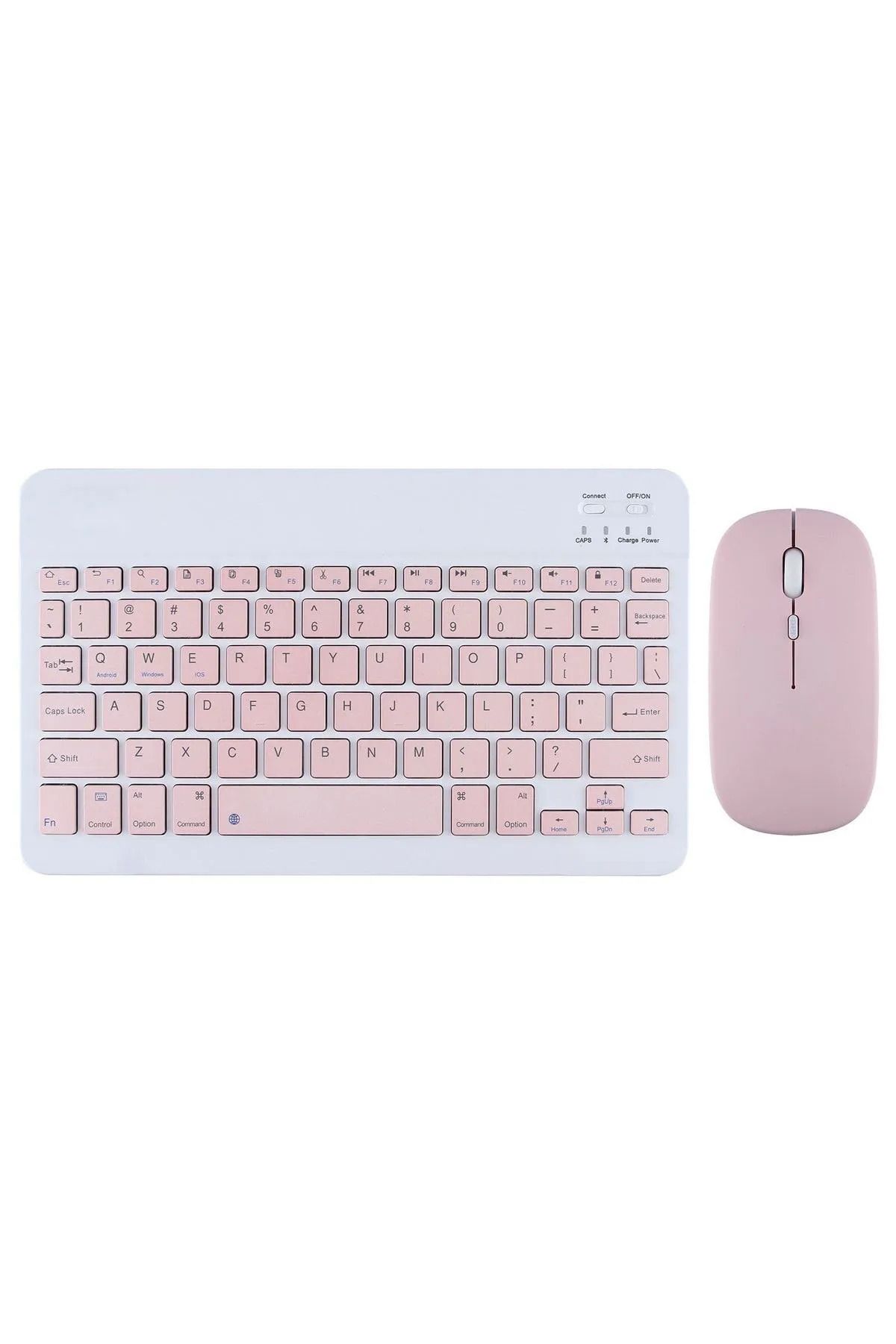 MİCROTECH Samsung Galaxy Tab S9 FE Plus SM-X610 Uyumlu Klavye Mouse Set Pembe