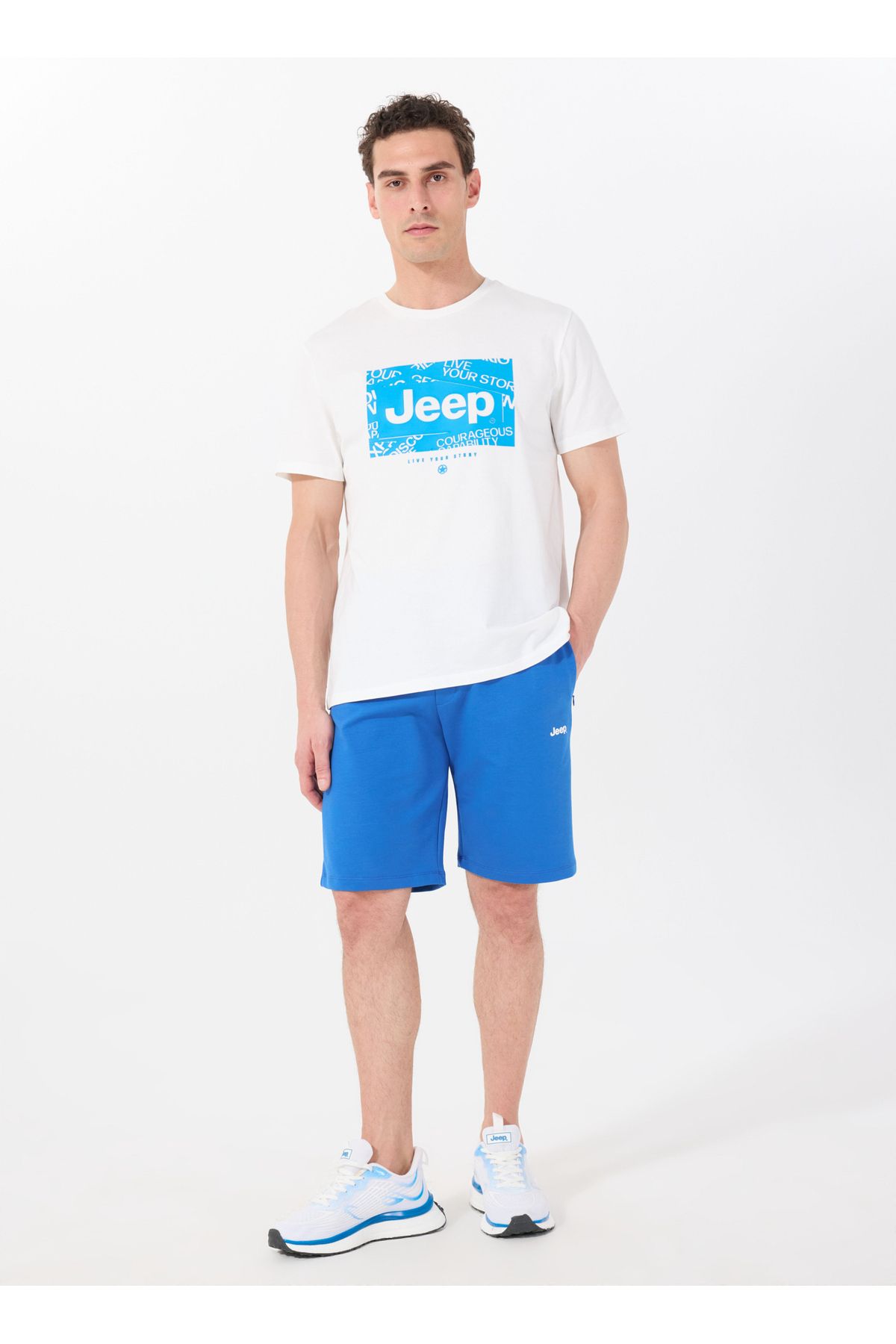 Jeep Mavi Erkek Basic Düz Sweat Şort J5SM-SHT7252