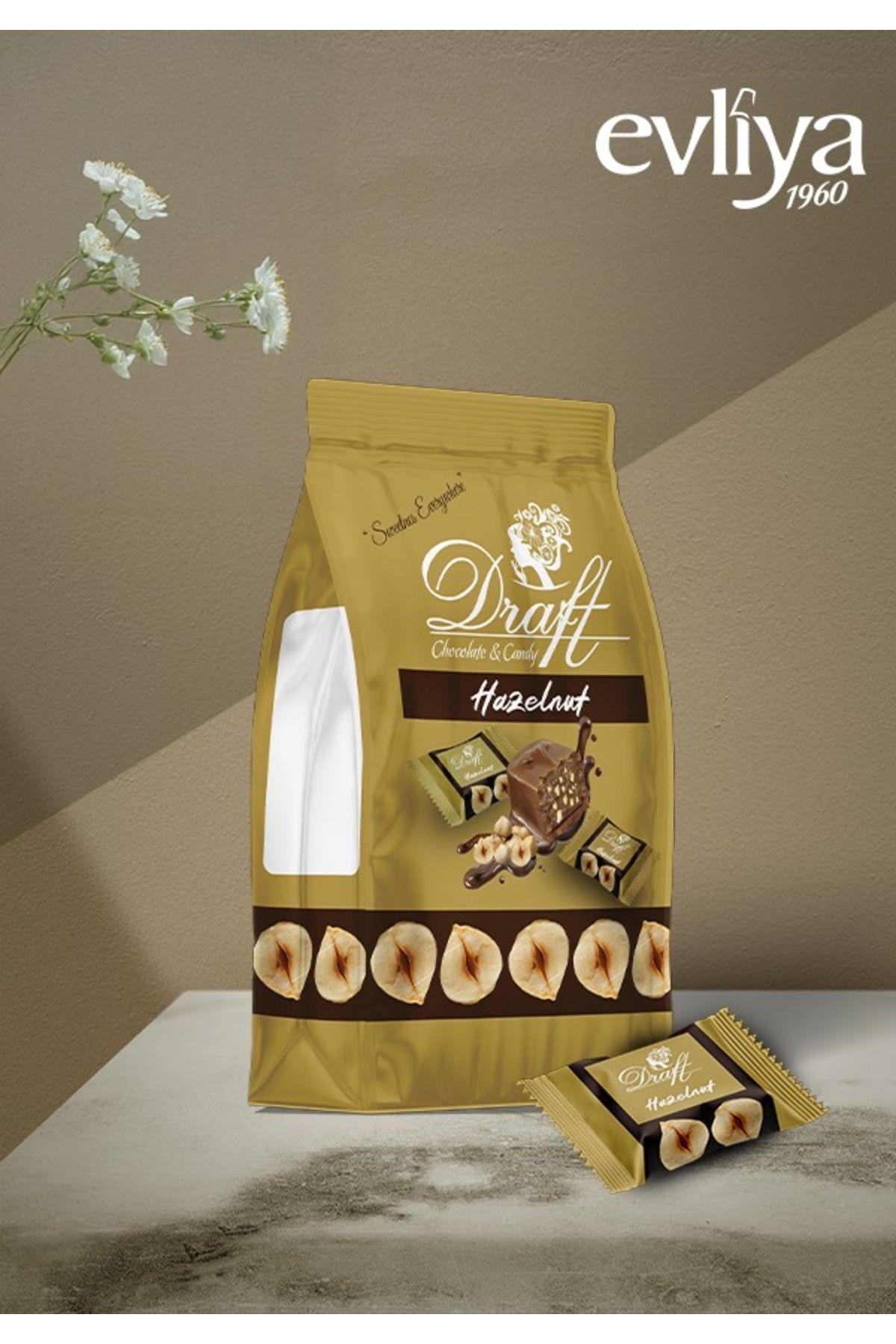 Evliya Şekerleme Evliya Draft Hazelnut Fındık Parçacıklı Çikolata 120gr