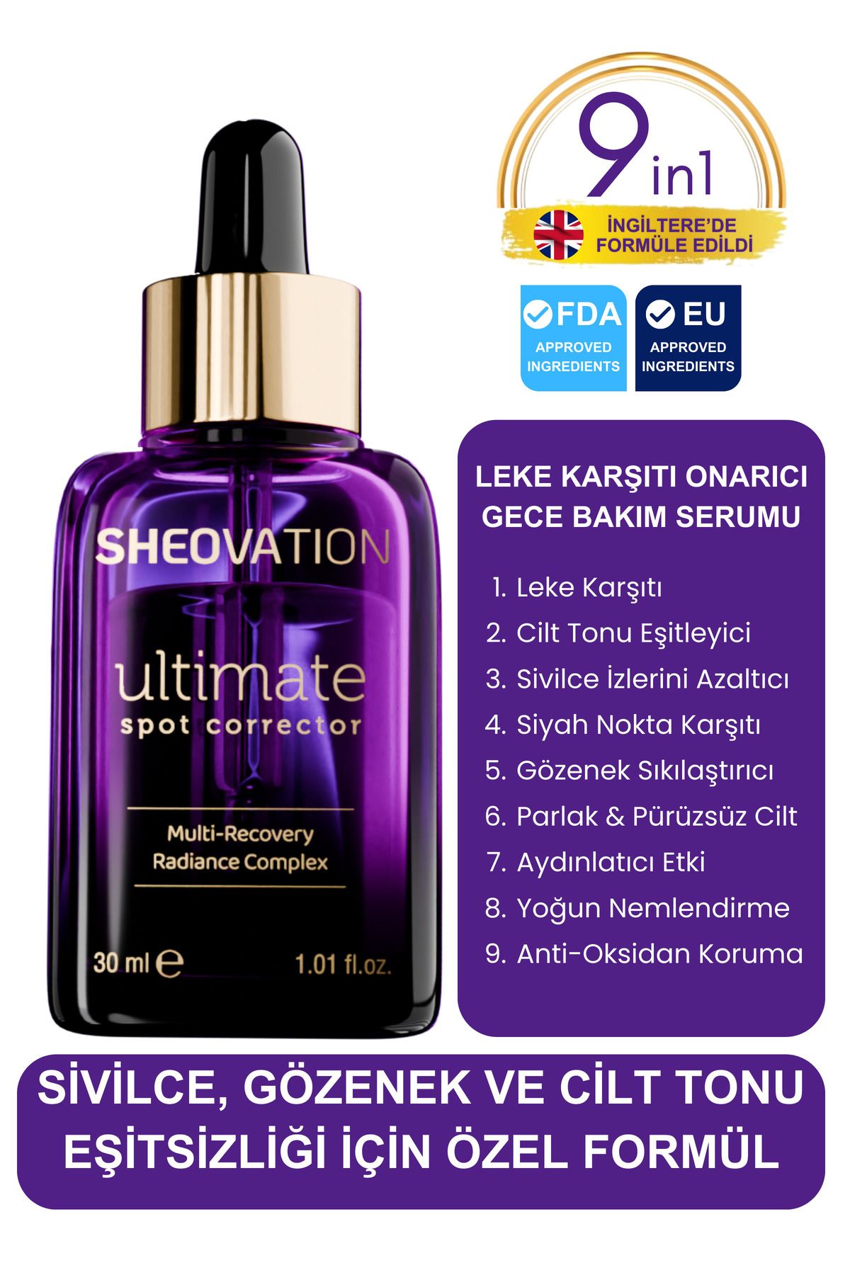 SHEOVATION Leke Karşıtı, Aydınlatıcı, Gözenek Sıkılaştırıcı C Vitamini Serum | Arbutin, HA, Tranexamic Acid