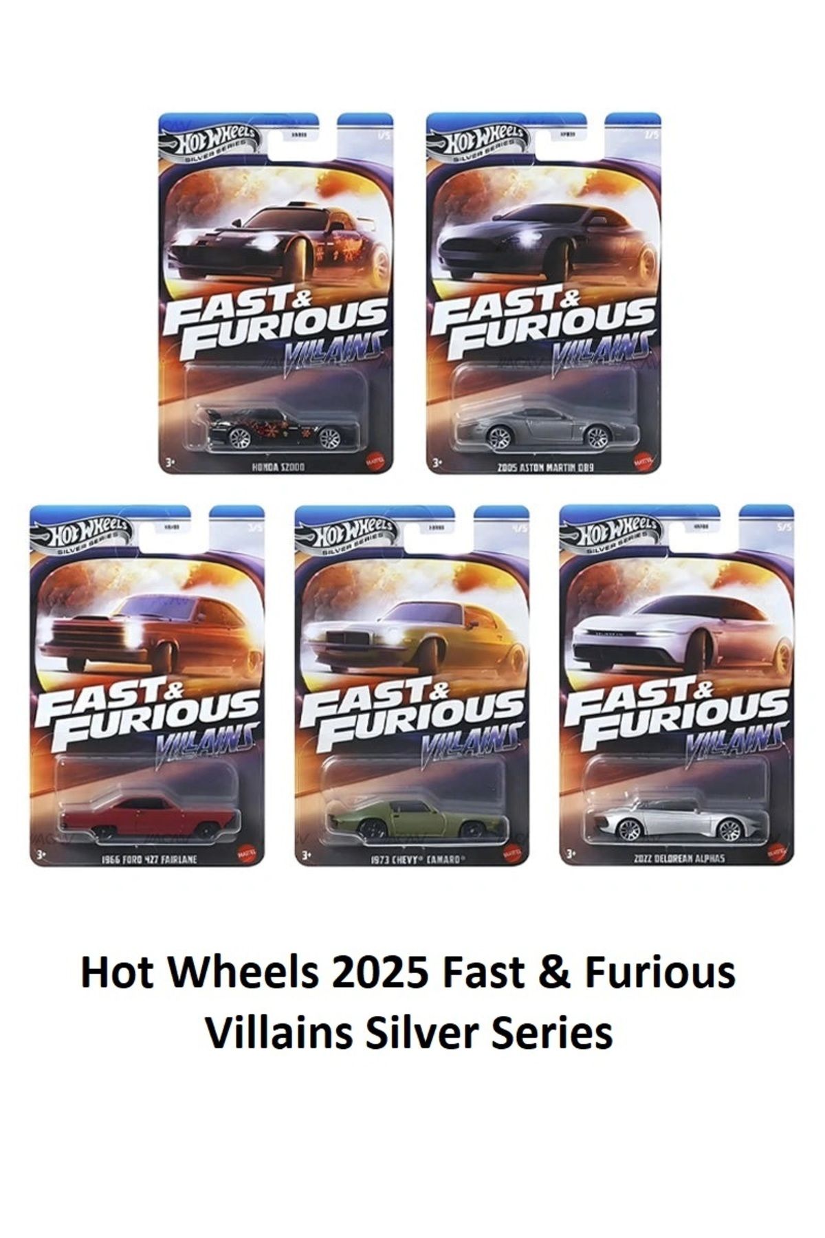 HOT WHEELS Fast & Furious: Villains Silver Series (2025) - Hot Wheels 5'li Set (HNR88)