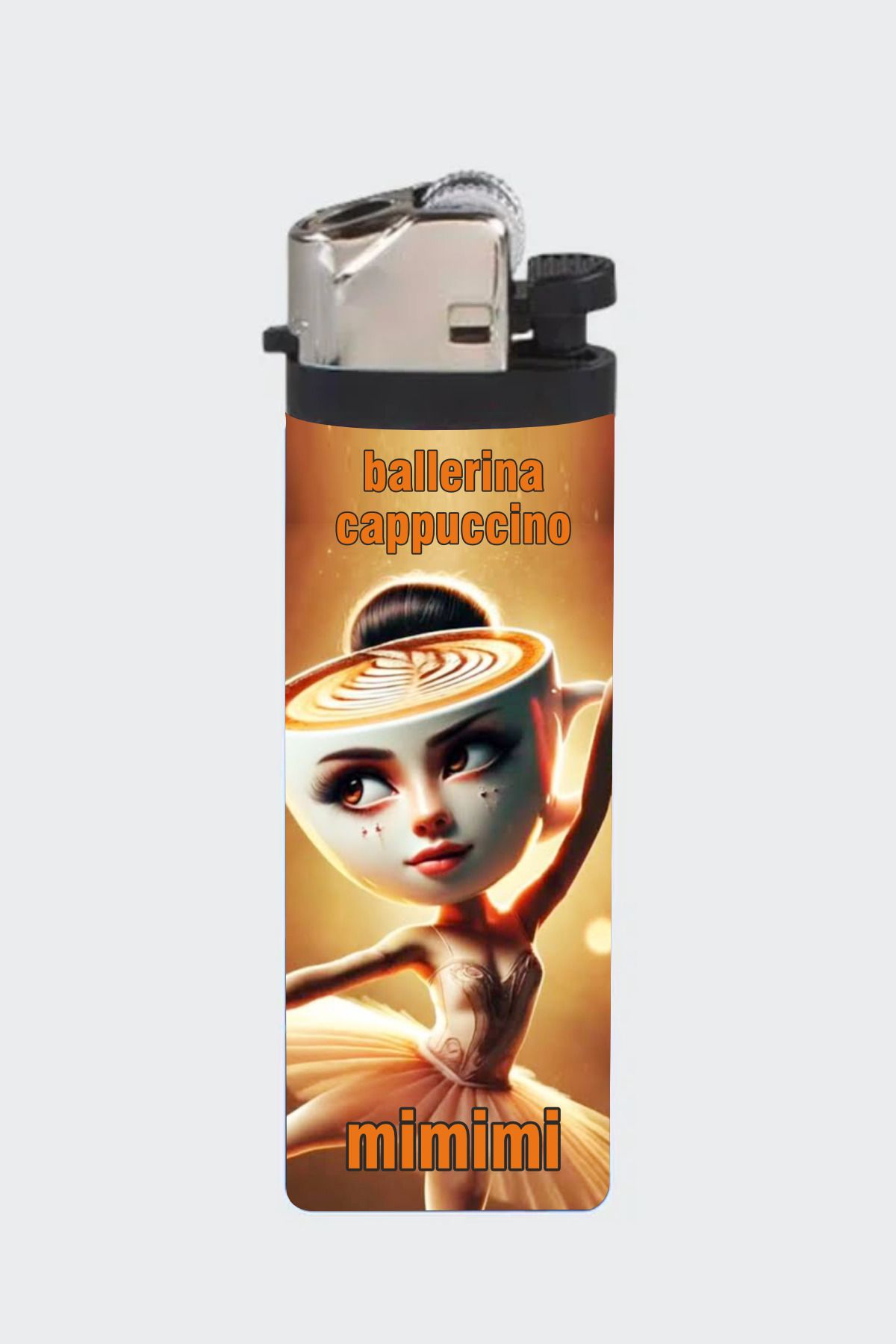 SARANG Çakmak - Ballerina Capuccino Mimimi Brainrot Meme Kaplamalı Klasik Çakmak