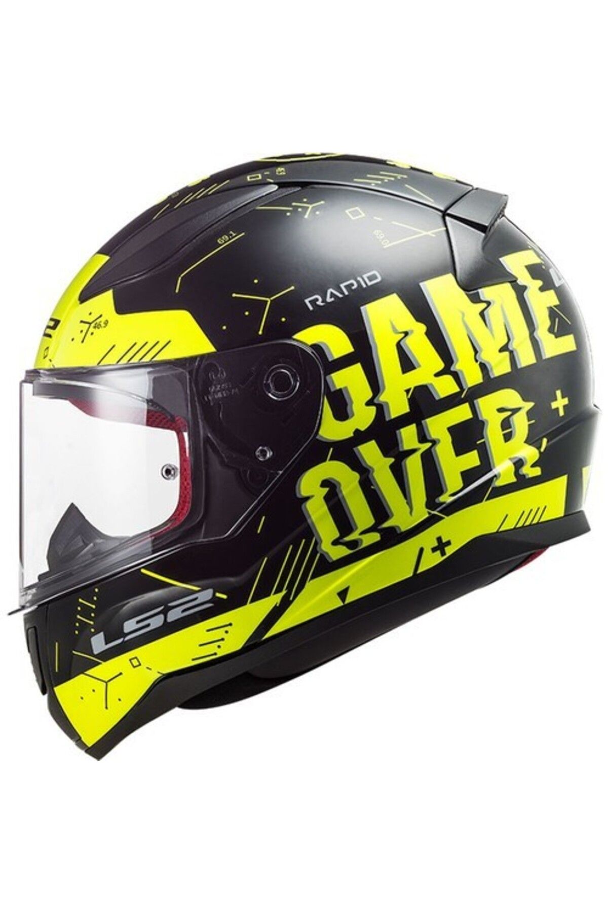LS2 FF353 RAPID 1 PLAYER NEON KAPALI KASK