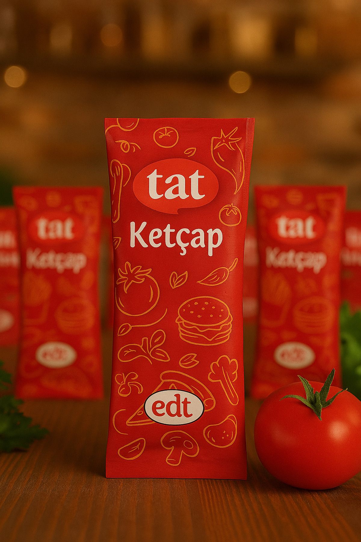 Tat Tek Kullanımlık Stick Ketçap 9 gr X 500 Adet