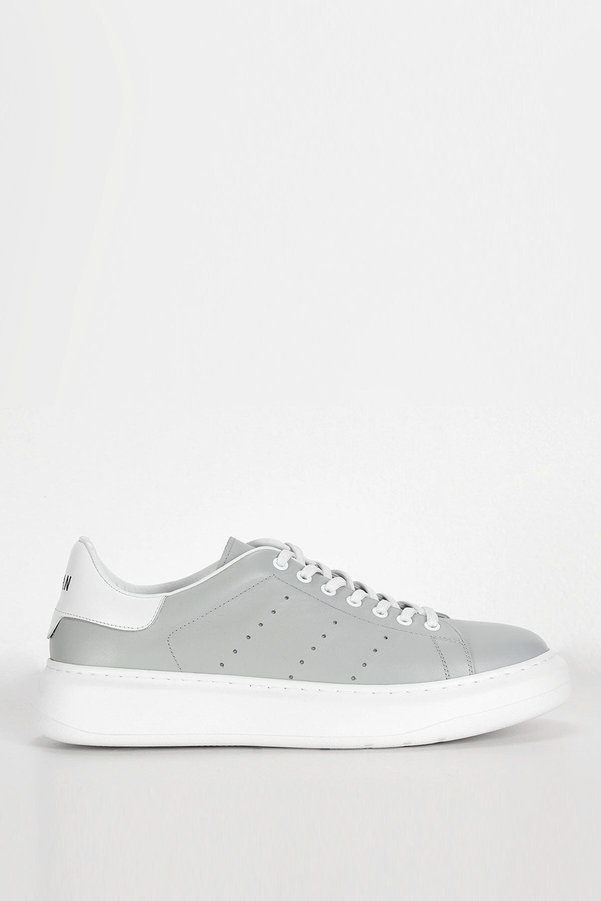 Lufian Paul Erkek Deri Sneaker Ayakkabı Gri