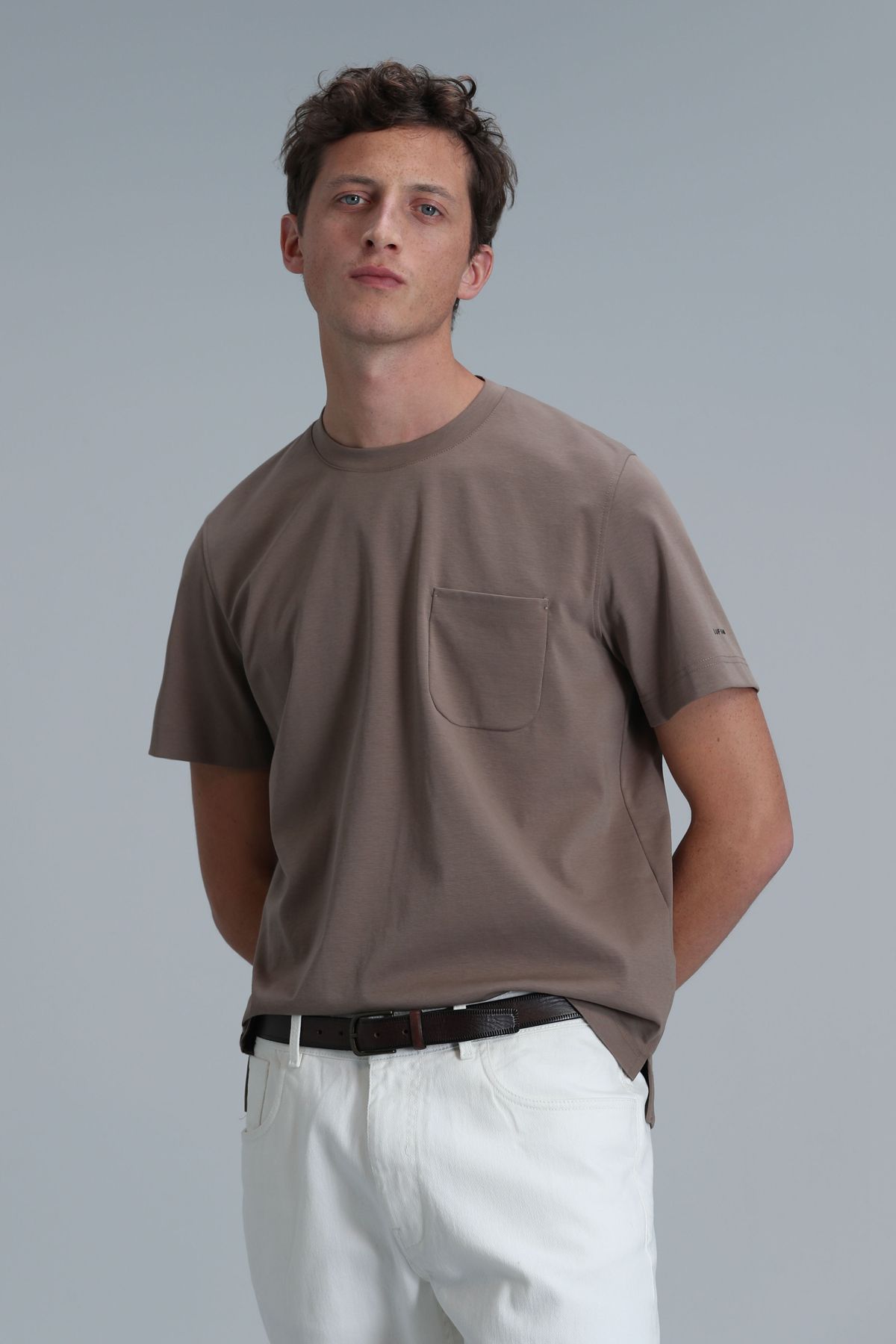 Lufian Felıx Modern Grafik T- Shirt Deve Tüyü