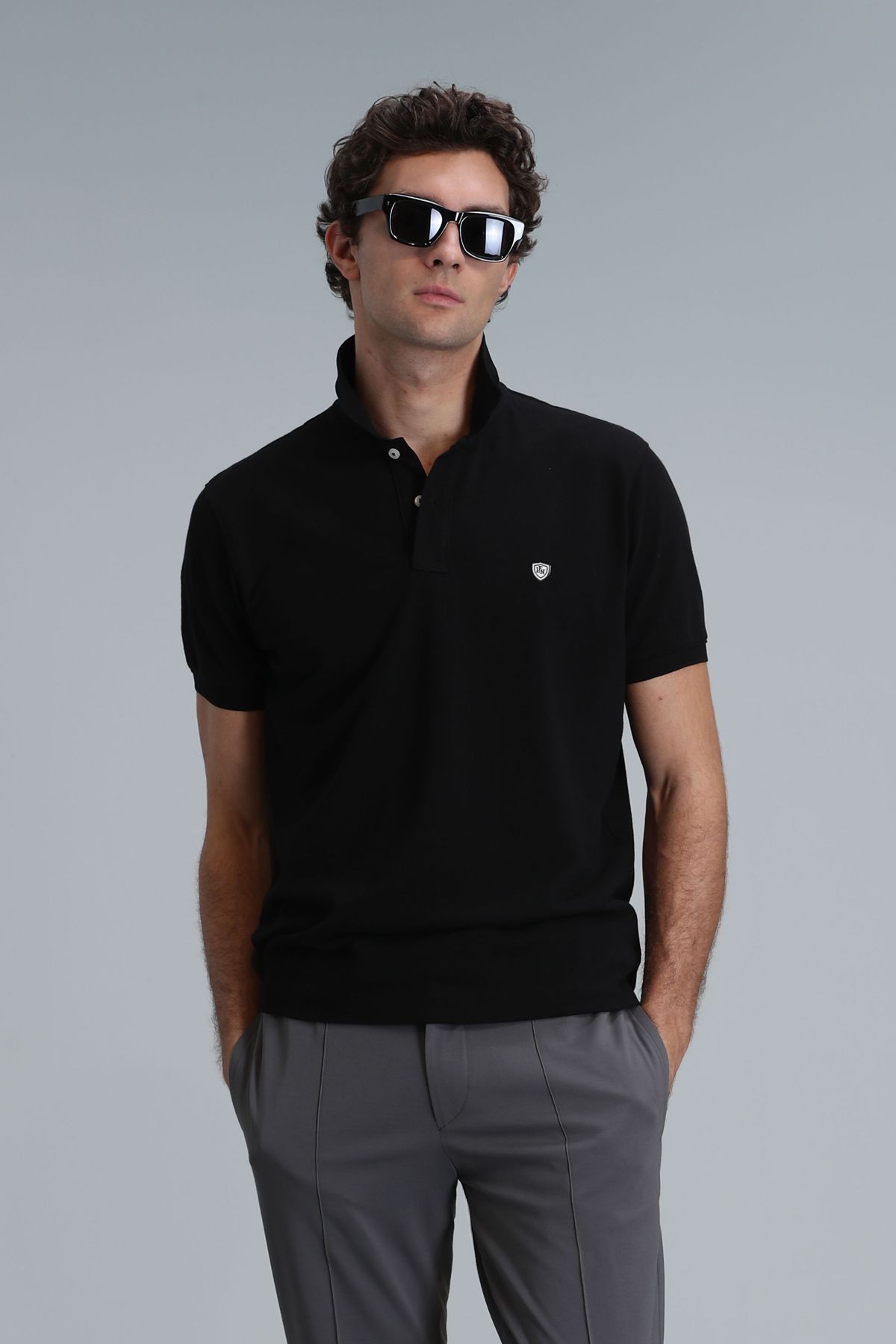 Lufian Laon Smart Erkek Polo Tişört Slim Fit Siyah