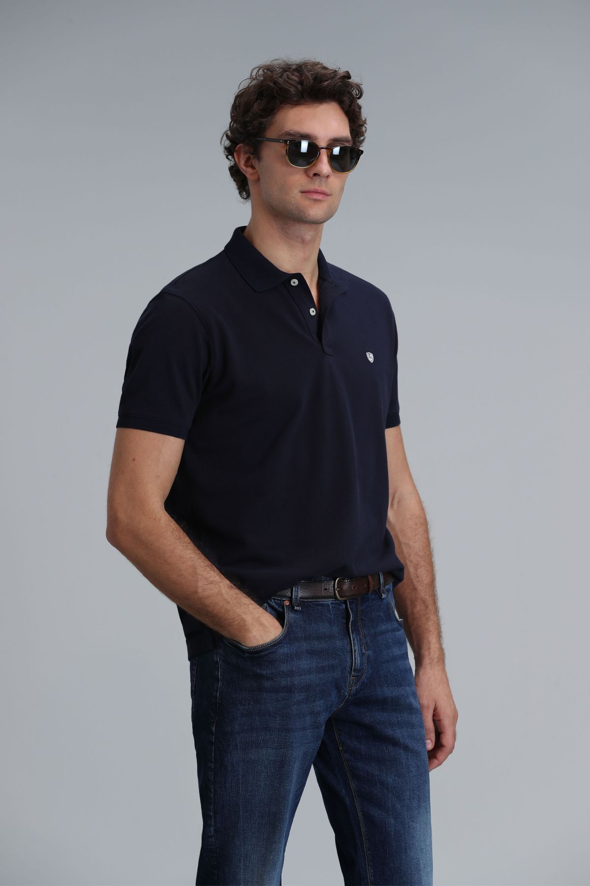 Lufian Laon Smart Erkek Polo Tişört Slim Fit Lacivert