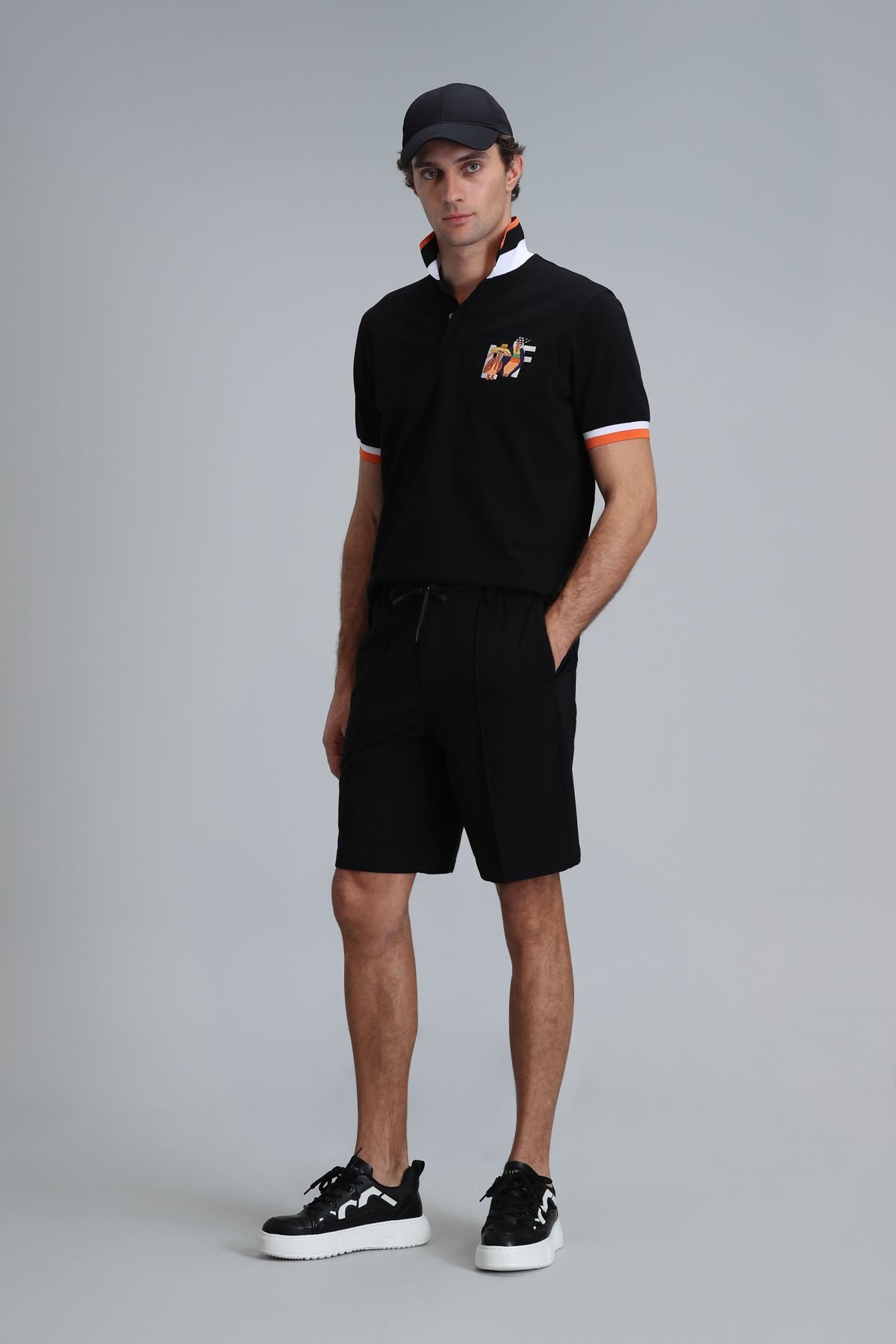 Lufian Chrıs Spor Erkek Chino Şort Slim Fit Siyah