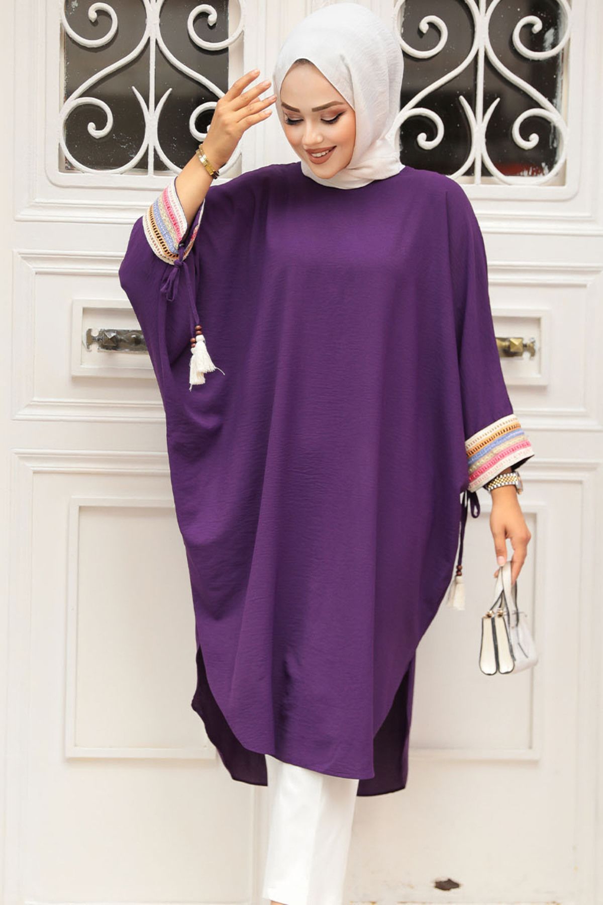 Neva Style Mürdüm Tesettür Tunik 210061MU