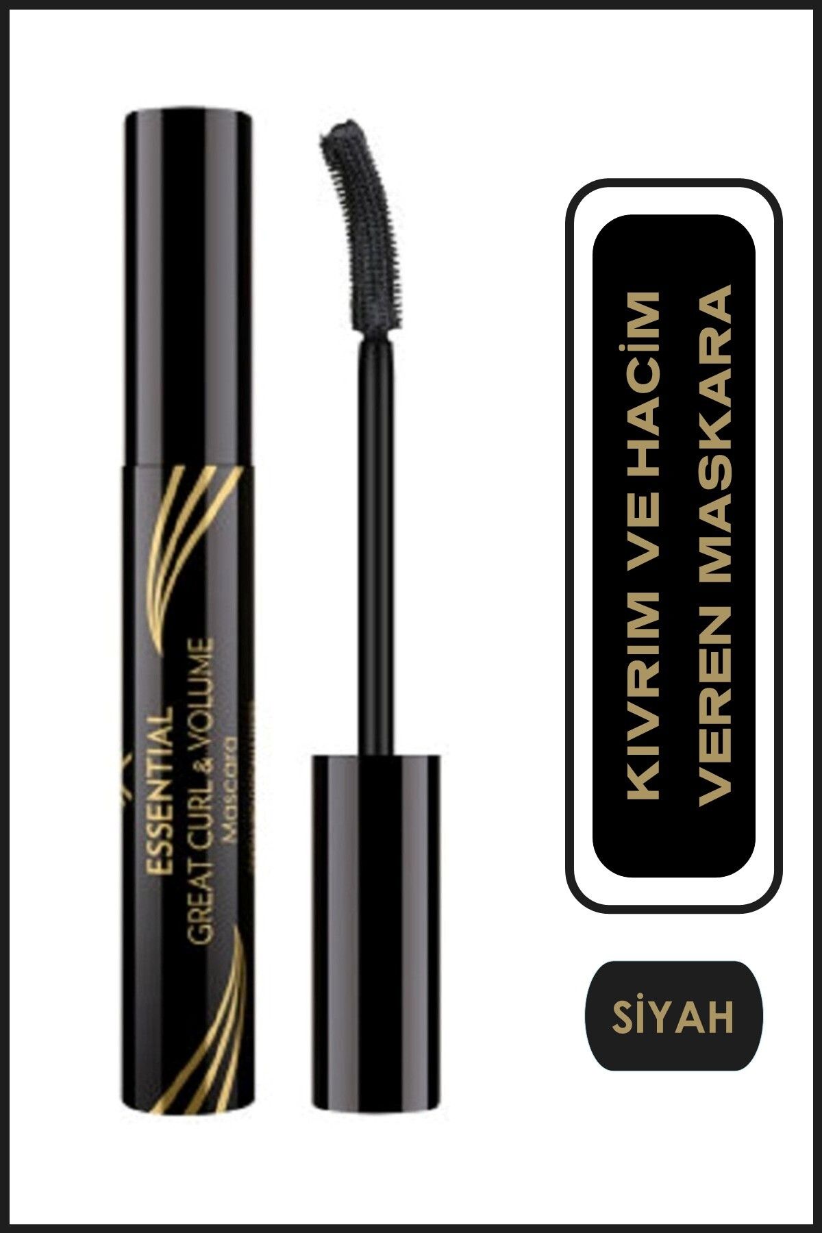 Golden Rose Essential Great Curl & Volume Mascara - Black - Kıvrım Veren Maskara