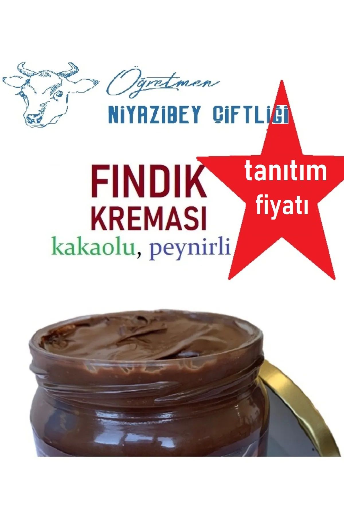 NiyaziBey Çiftliği Fındık Kreması 400 GR Kakaolu ve Peynirli, Yüksek protein daha az şeker, mükemmel krem çikolata