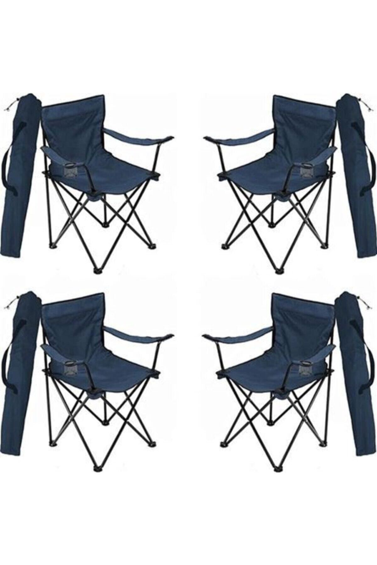 Toysan Katlanır Çantalı Kamp Sandalyesi Lacivert 4 Adet