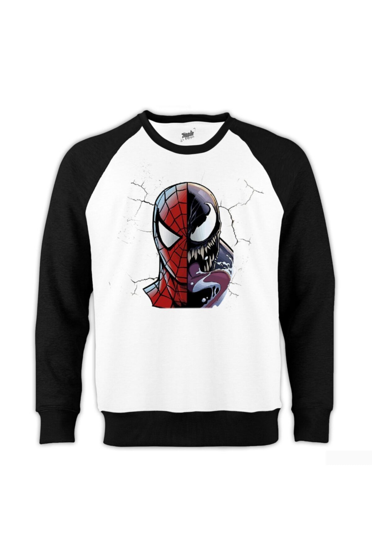 Z zepplin Venom Vs Spiderman Reglan Kol Beyaz Sweatshirt