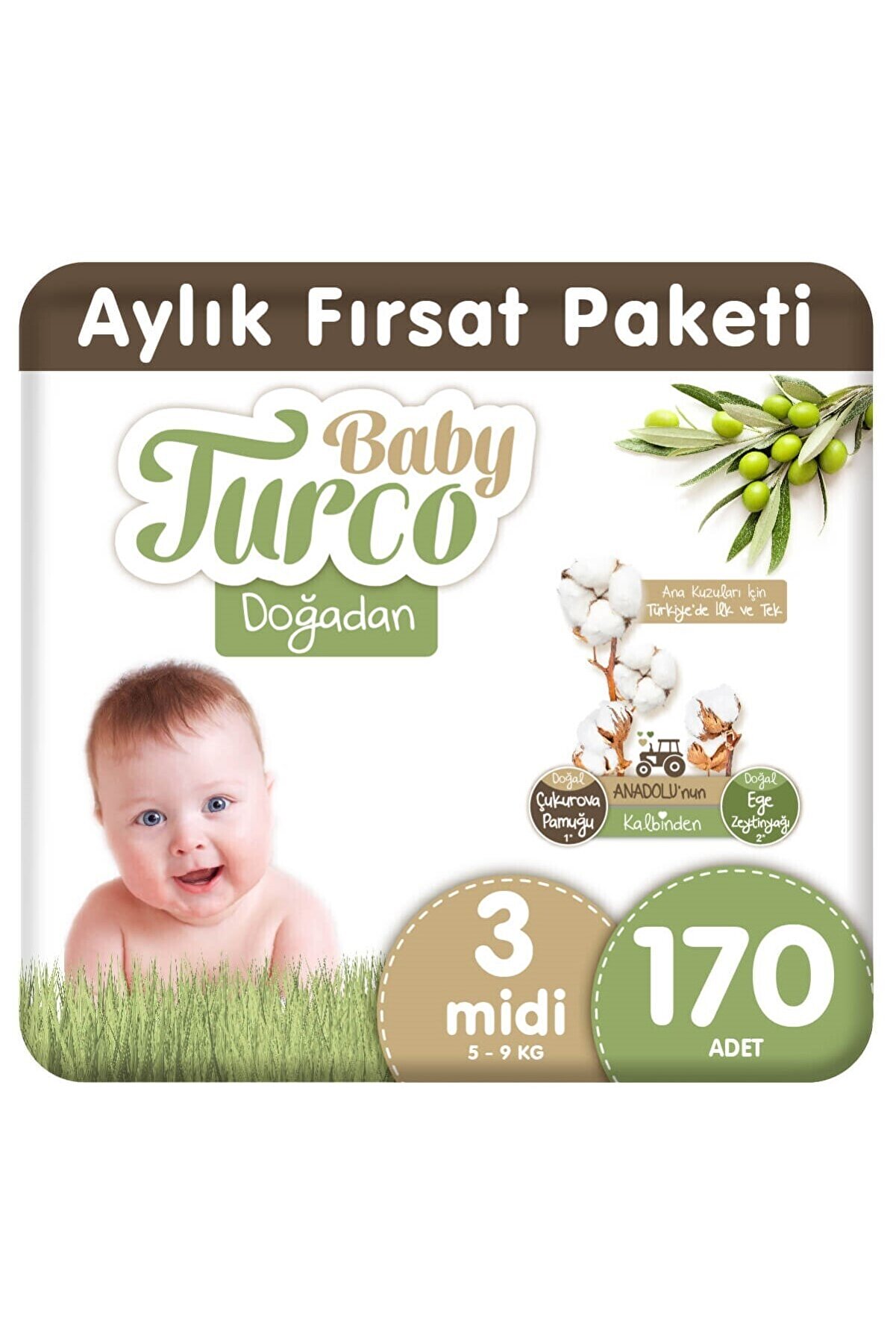 Baby Turco Doğadan 3 Numara Midi 170 Adet