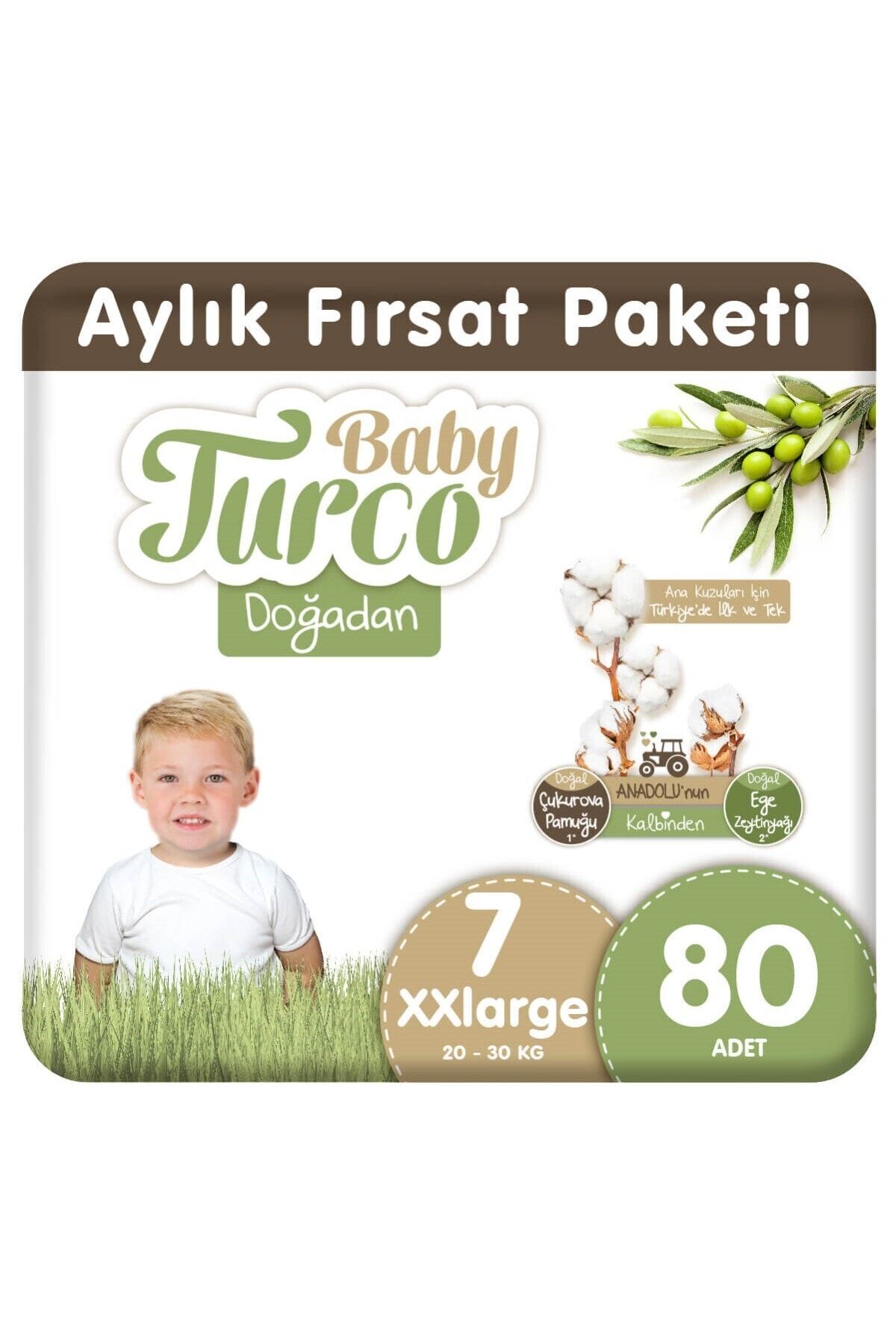 Baby Turco Doğadan Bebek Bezi 7 Numara Xxlarge 80 Adet