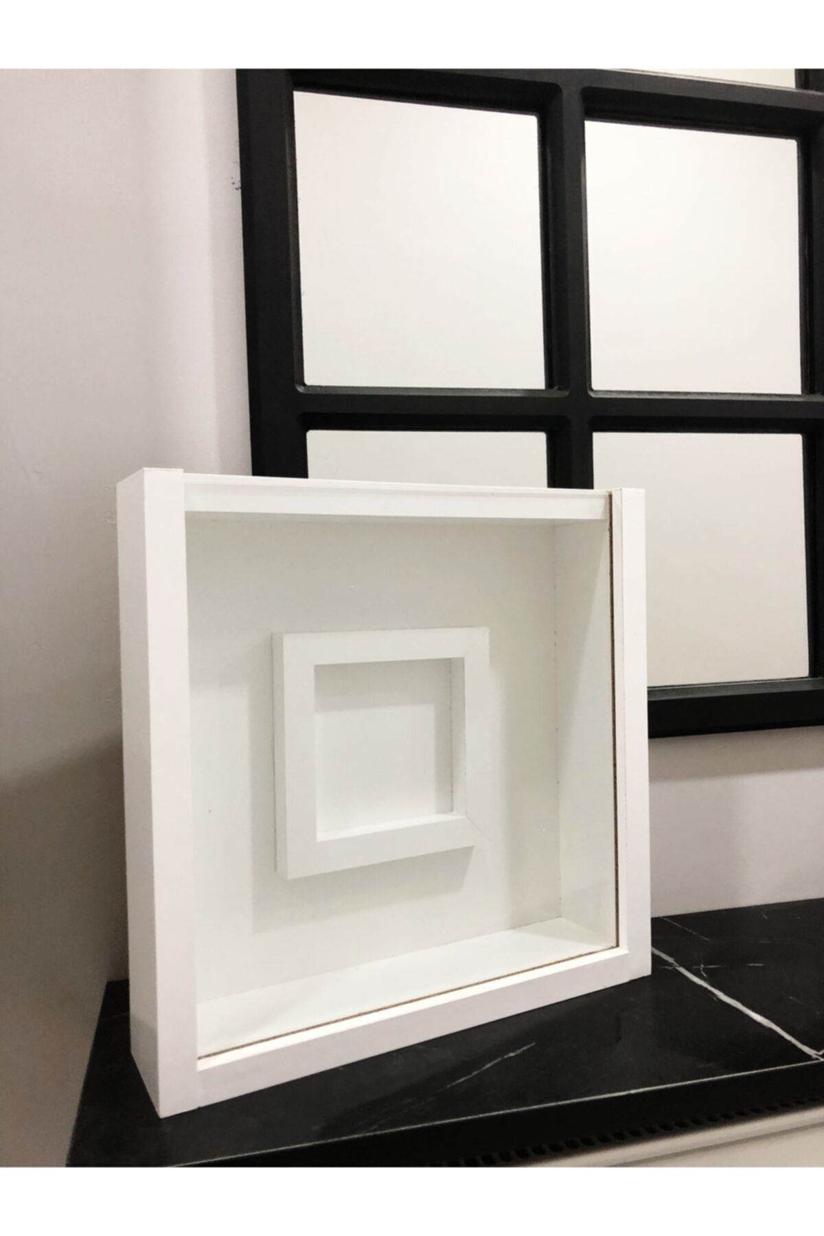 Torman mobilya dekorasyon 30*30 Içi Resimlikli Beyaz Çerçeve