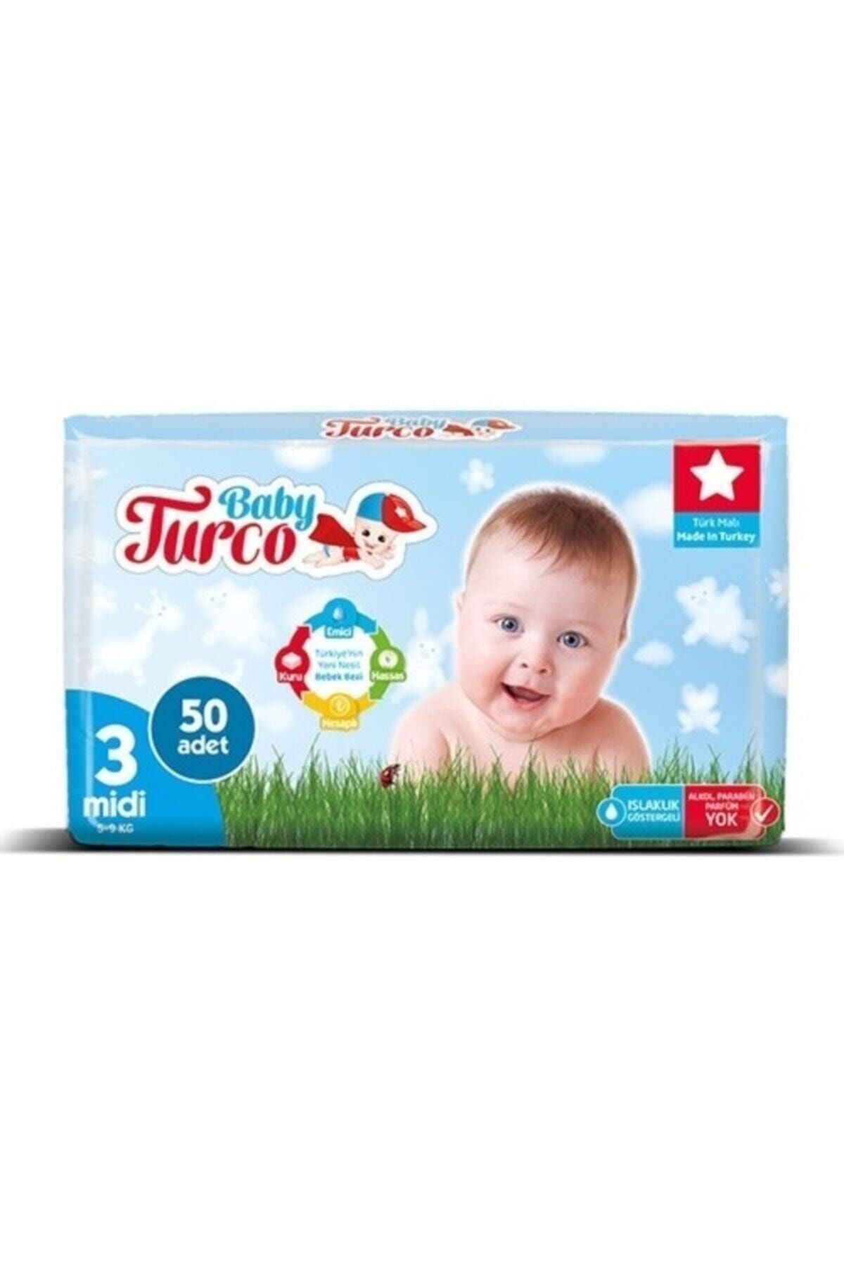 Baby Turco Bebek Bezi 3 Beden 5-9 kg 50 Adet