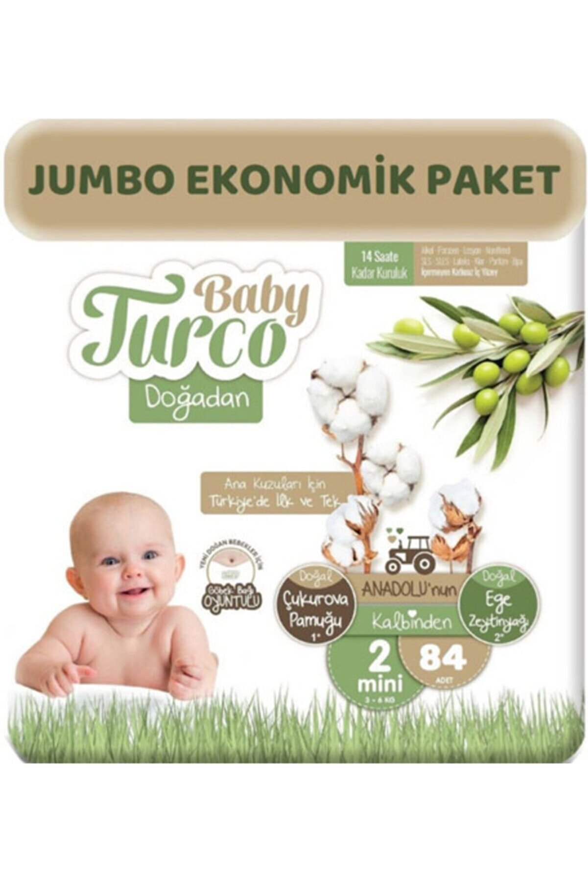 Baby Turco Doğadan 2 Numara Mini Bebek Bezi 84 Lü