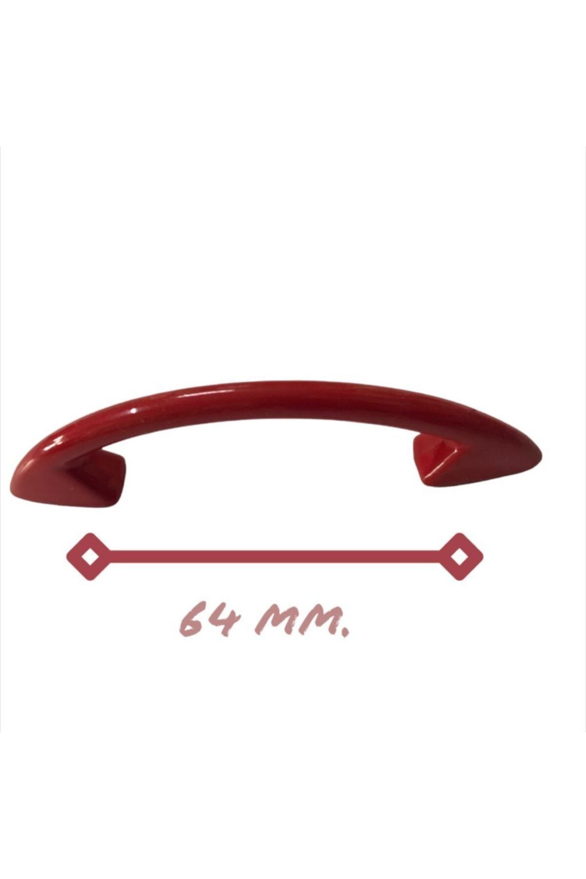 Özgül 64 Mm. Dekoratif Çekmece Mobilya Kulbu - Kırmızı (5 ADET)