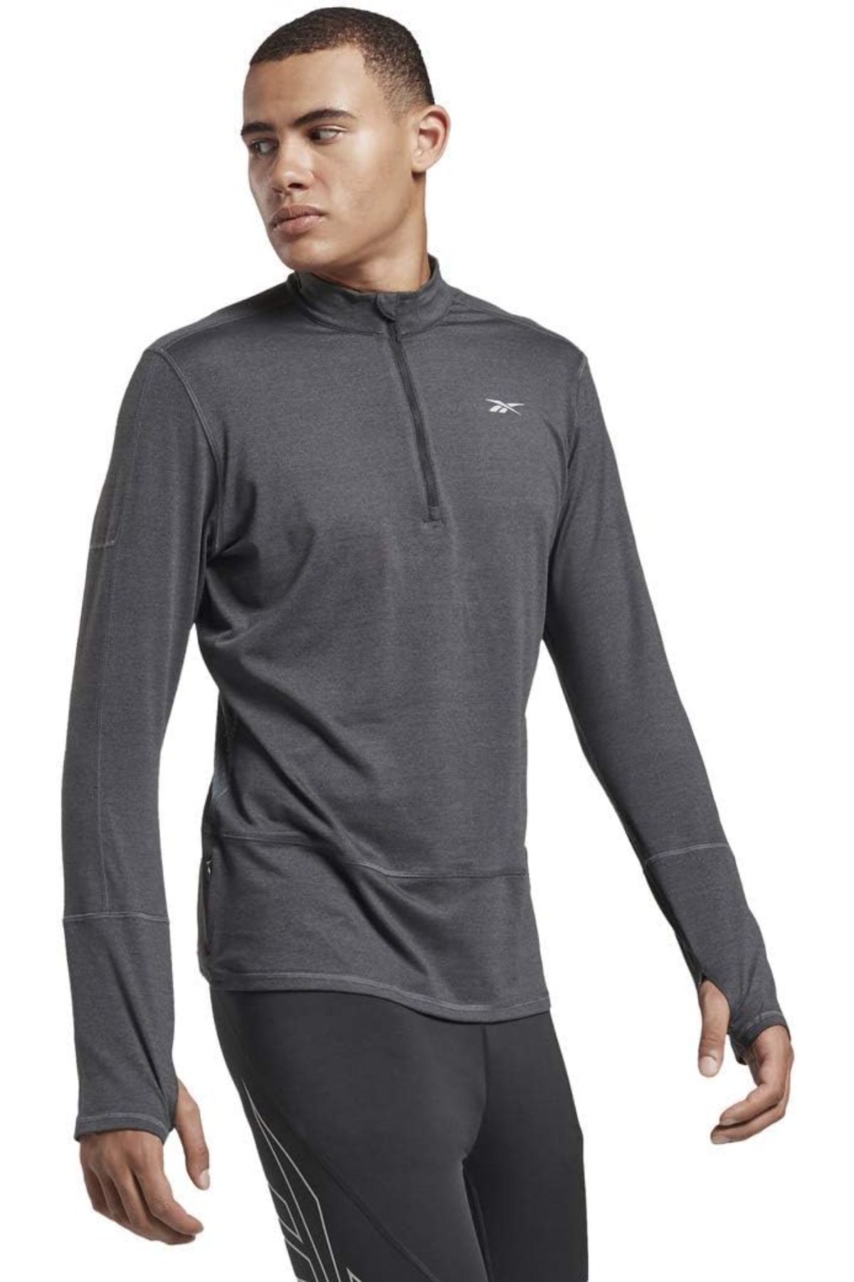 Reebok Fk6478 Re Quarter Zip Yarı Fermuarlı Erkek Sweatshirt Füme