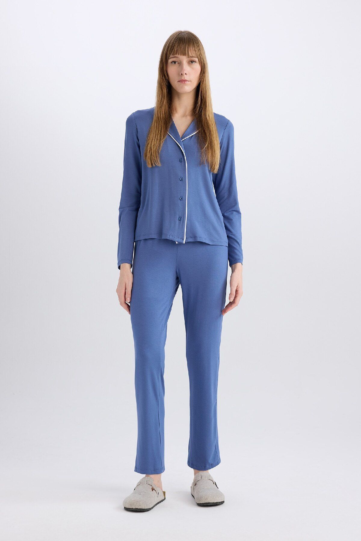 Defacto Pijama Takımı Regular Fit Uzun Kollu Üst Uzun Alt-fall In Love E1804ax24wn