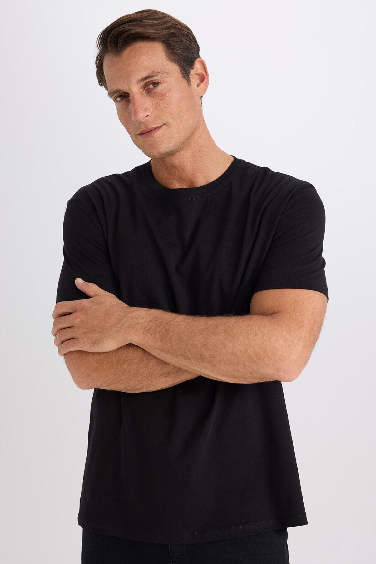 Defacto New Regular Fit Bisiklet Yaka Basic Düz Kısa Kollu Tişört E1091AXNS