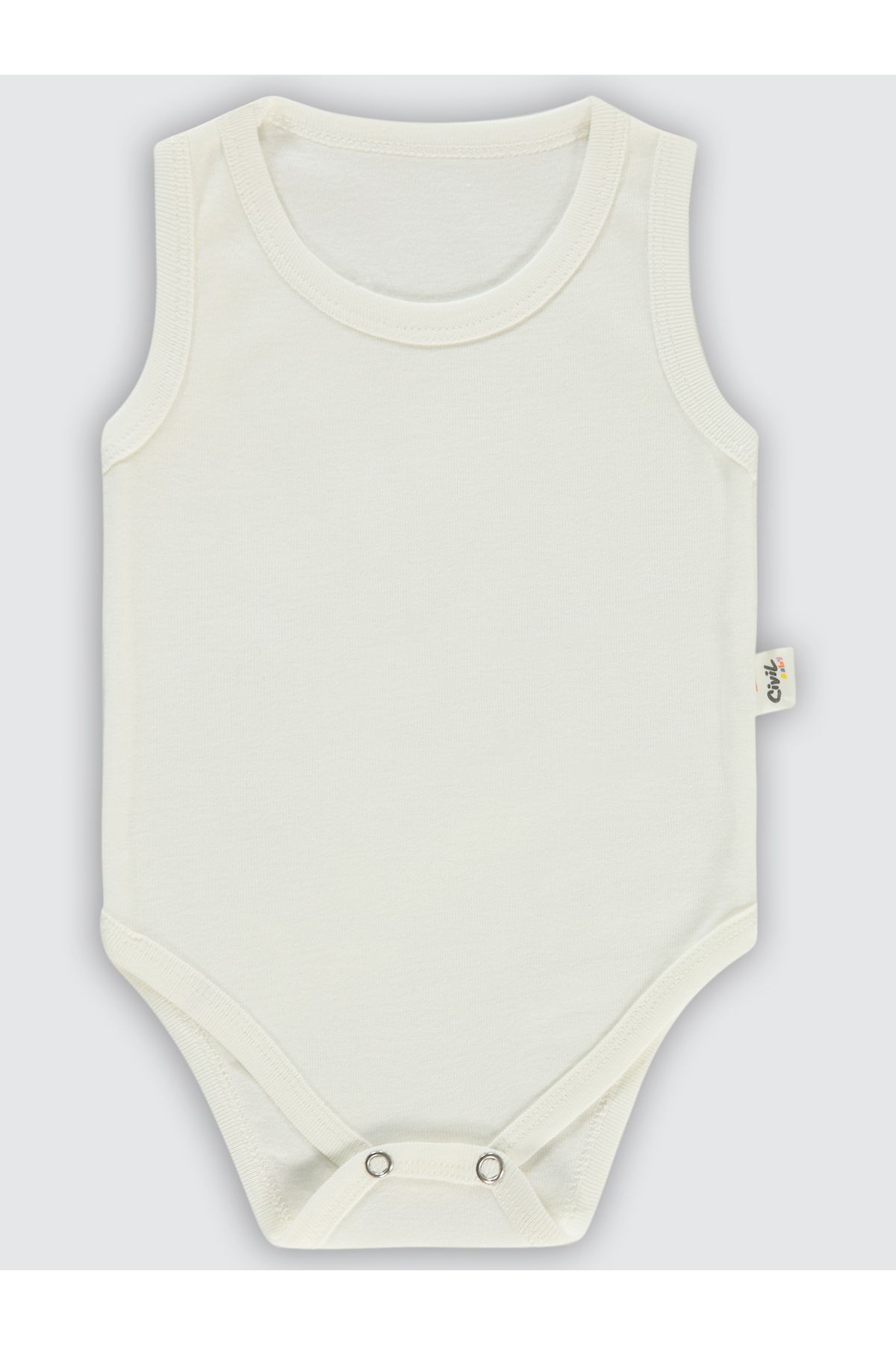 Civil Baby Çocuk Çıtçıtlı Badi 12-36 Ay Beyaz