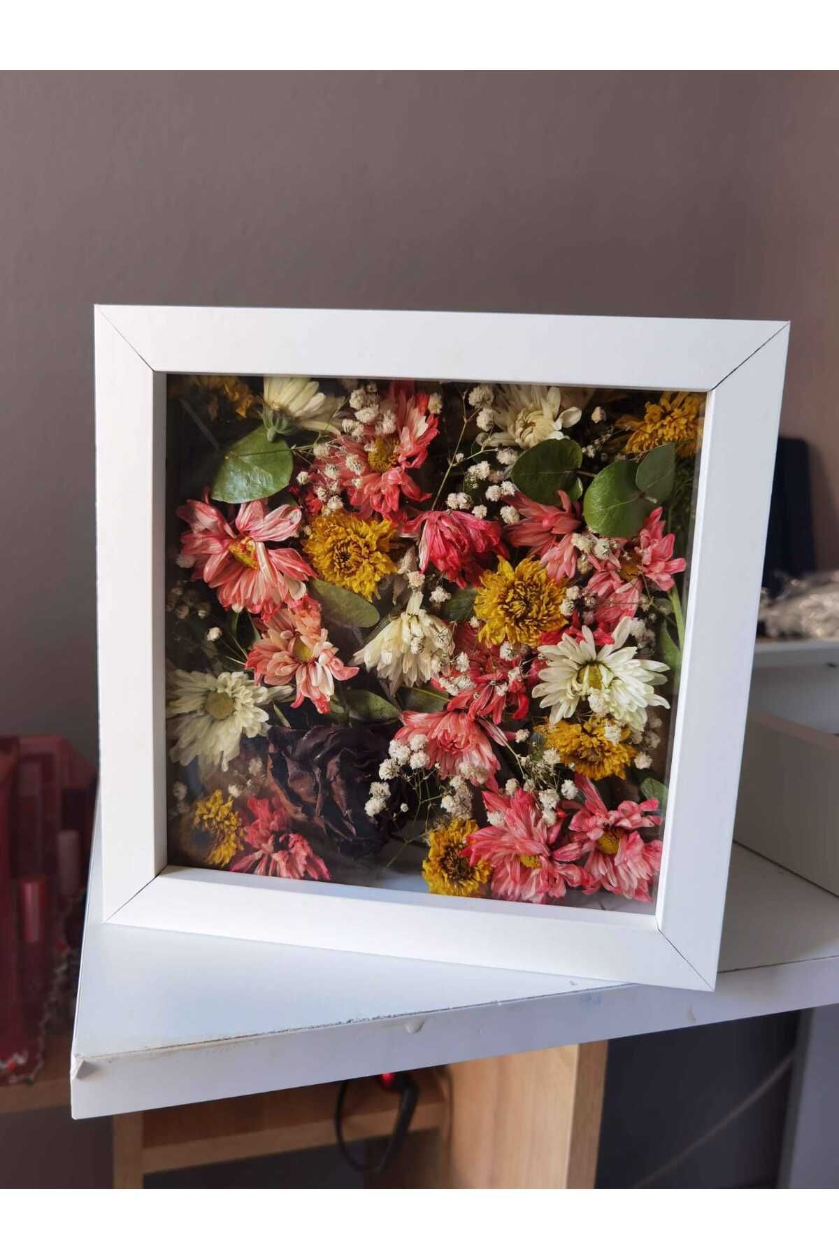 Hometaş Ev Ürünleri 20x20 Derin Anı Çerçevesi Gül kutusu İsteme Çiçegi Çerçevesi