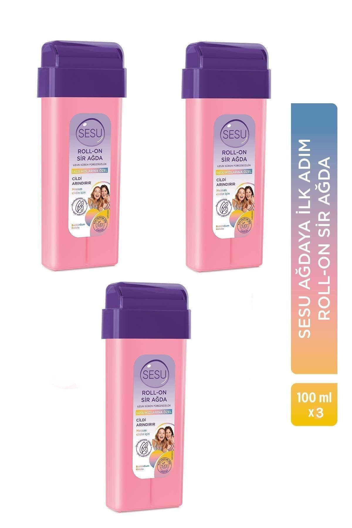 Sesu Roll-on Sir Ağda 100 ml Hassas Cilt Pembe Sea 3 Adet