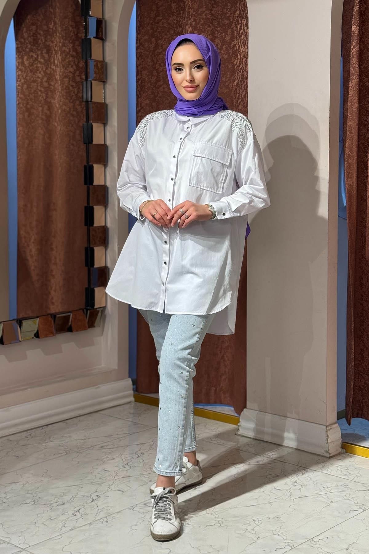 Moodbasic Gömlek Mb11.245 Beyaz