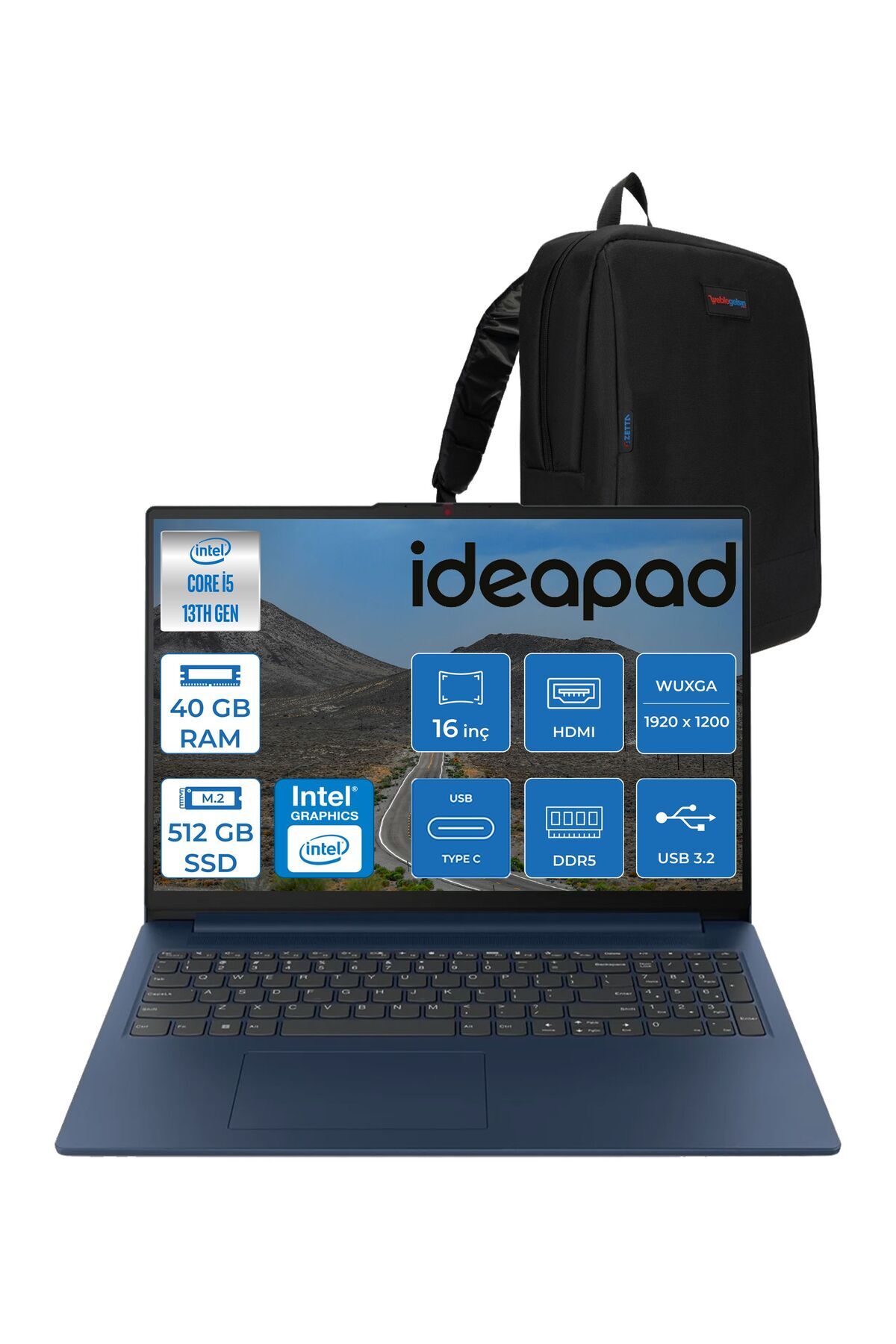 Ideapad Slim 3 16IRH10 I5 13420H 40GB 512GB SSD Freedos 16