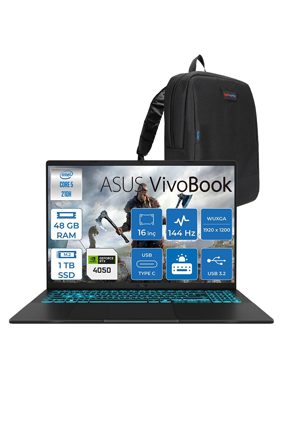 Vivobook 16 V3607VU 5 210H 48GB 1tb SSD RTX4050 6gb FDOS 16