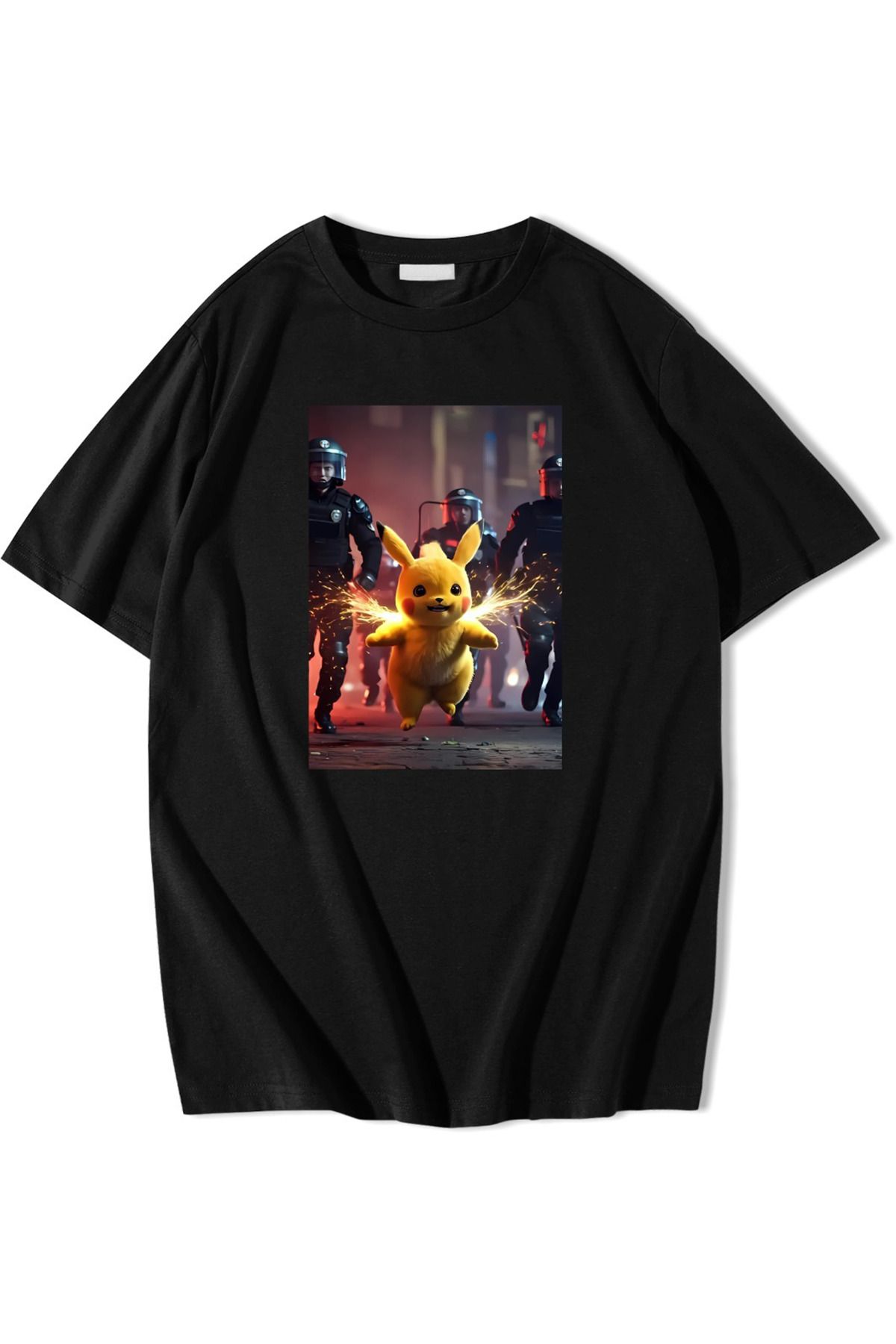 Bozz&Bozz Collection Unisex Oversize Eylemci Pikachu T-shirt