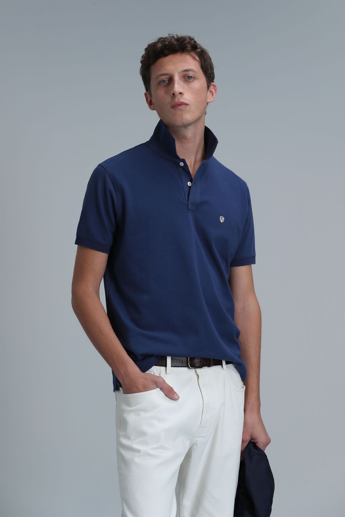 Lufian Laon Smart Erkek Polo Tişört Slim Fit Açık Lacivert