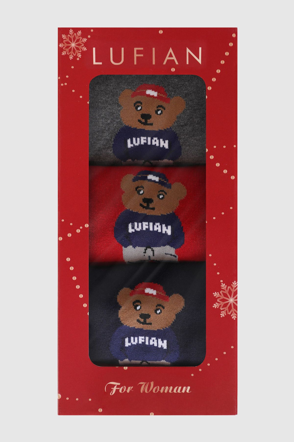 Lufian Bear 3'lü Set Kadın Çorap Standart