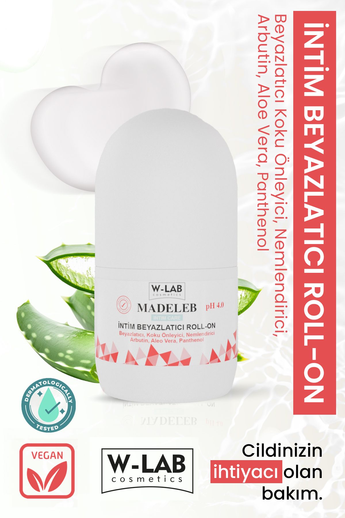 W-Lab Kozmetik Intim Beyazlatıcı Roll On 50 ml