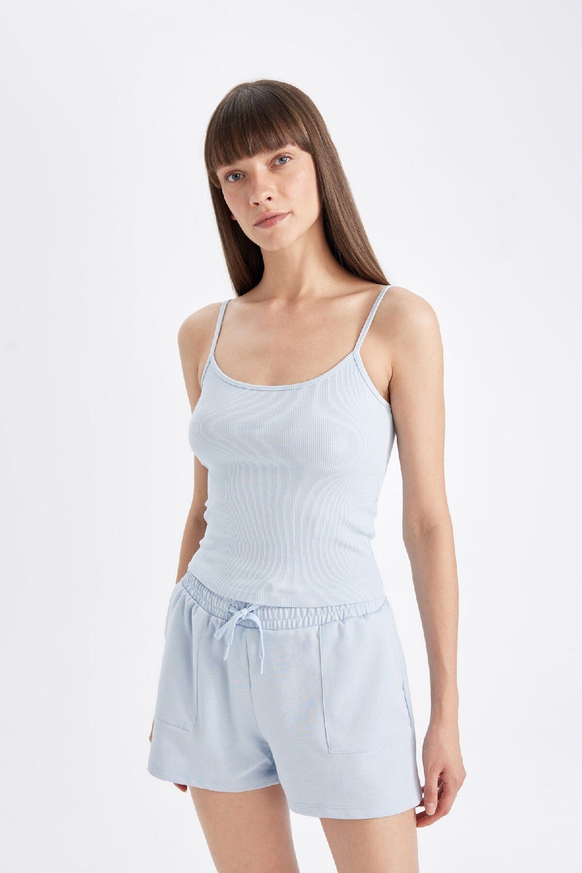 Defacto Regular Fit Yuvarlak Yaka Fitilli Kaşkorse Basic Düz Atlet D3326ax24sm