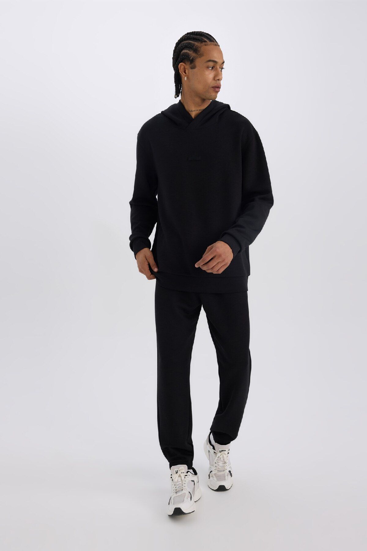 Defacto Fit Standart Fit Sporcu Jogger Eşofman Altı Skuba Dalgıç Kumaş Beli Bağcıklı Lastikli Paça D7