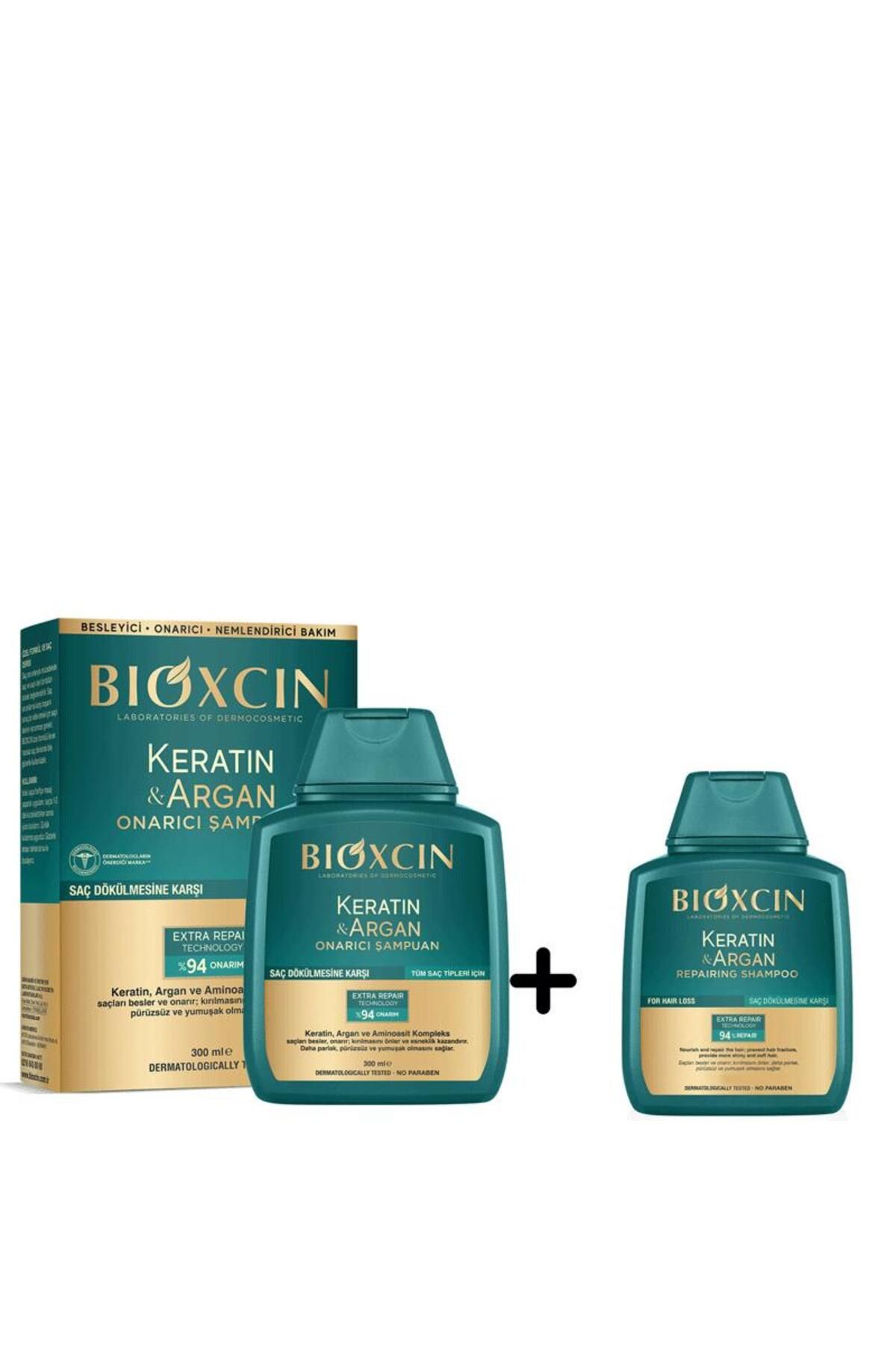 Bioxcin Keratin ve Argan Onarıcı Şampuan 300 ml - Keratin ve Argan Şampuan 100 ml HEDİYE
