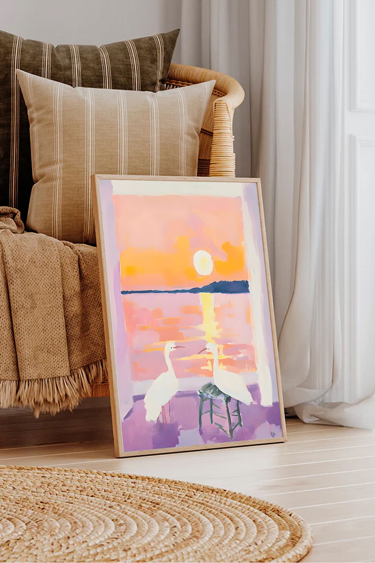 Dekorsiahome Tekli Ahşap Çerçeveli Dekoratif Tablo TK0033