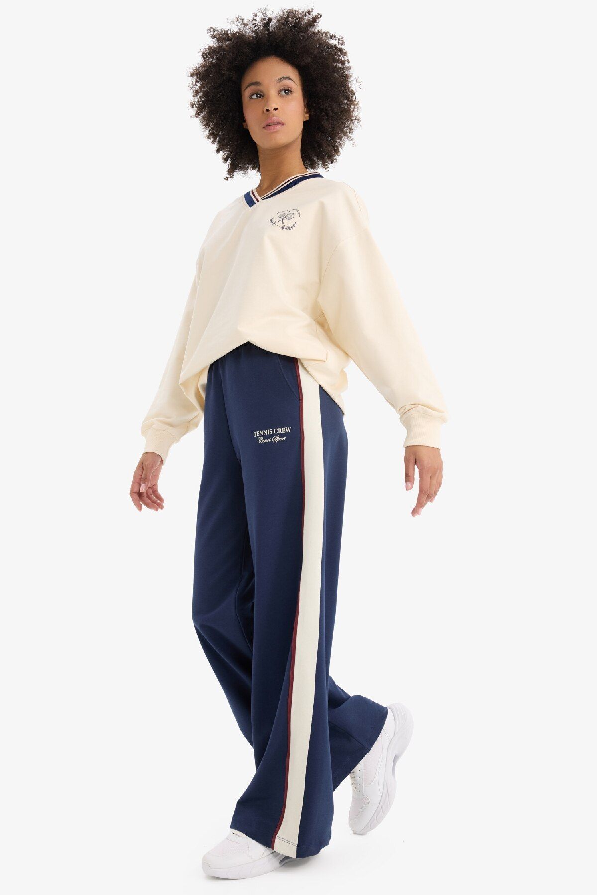 Defacto DeFactoFit Sporcu Wide Leg Cepli Uzun Paça Eşofman Altı D7137AX25SP