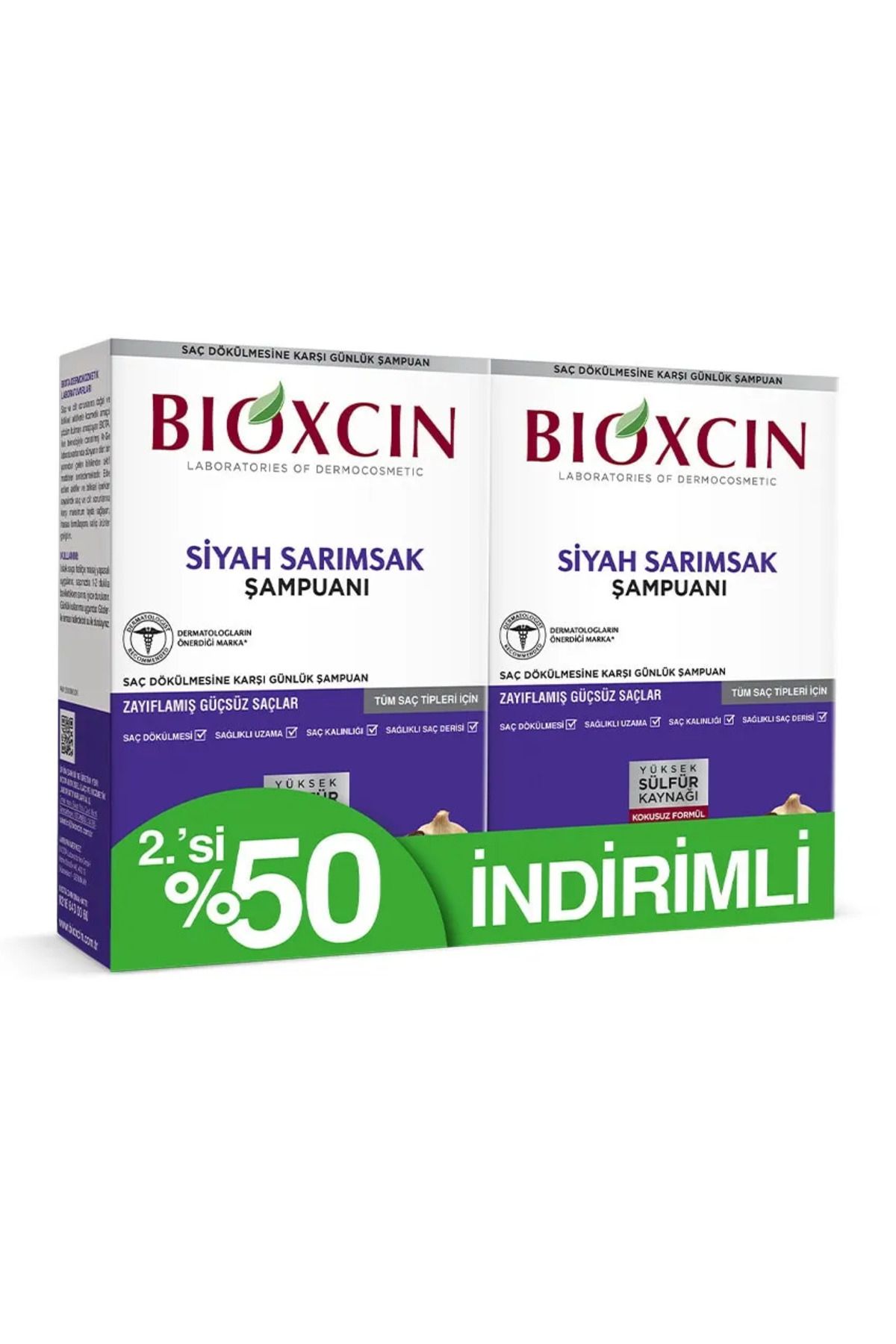 Bioxcin Siyah Sarımsaklı Şampuan 2'li Paket 300 Ml