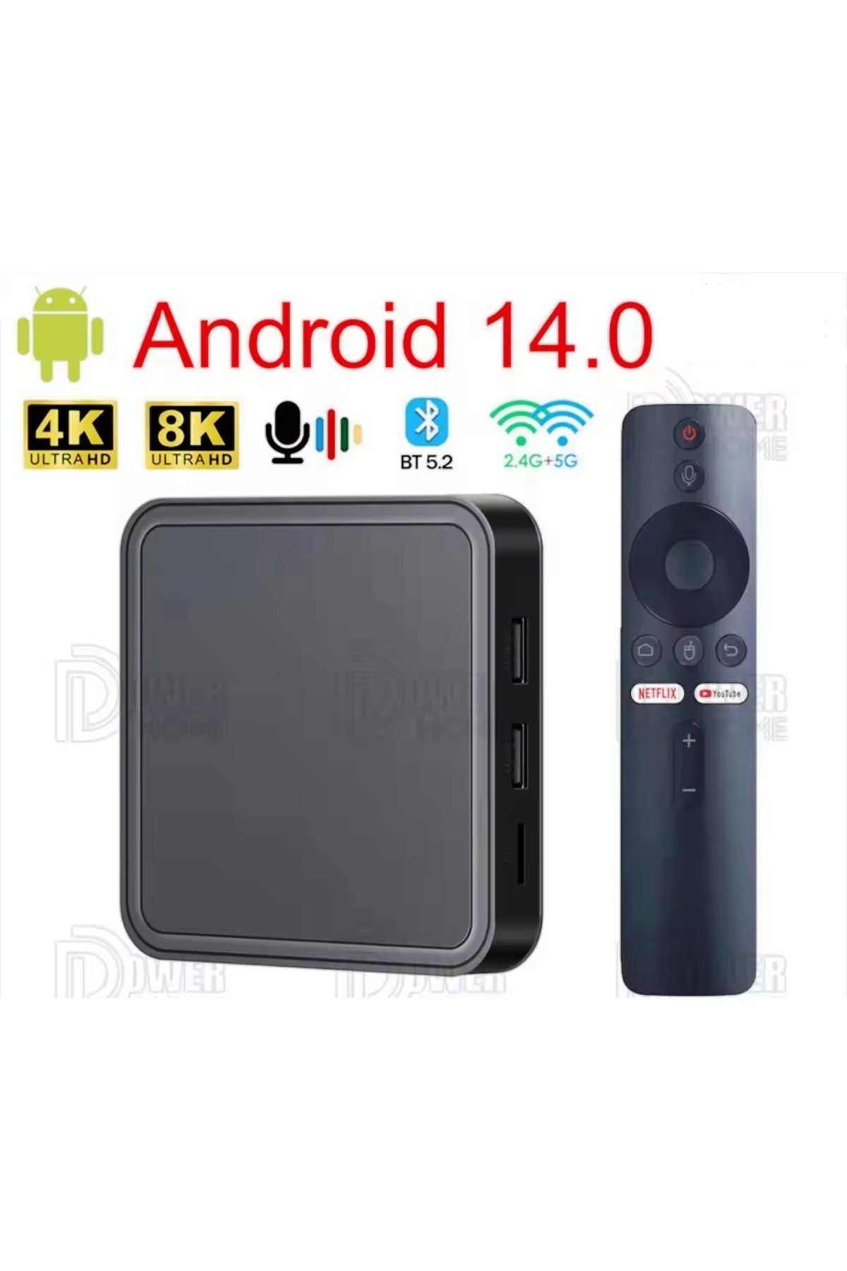 TV98 Pro Atv 4k Android 14 Wifi 5g Bluetooth Smart Tv Box Android Box Tv ( Türkçe Menü )
