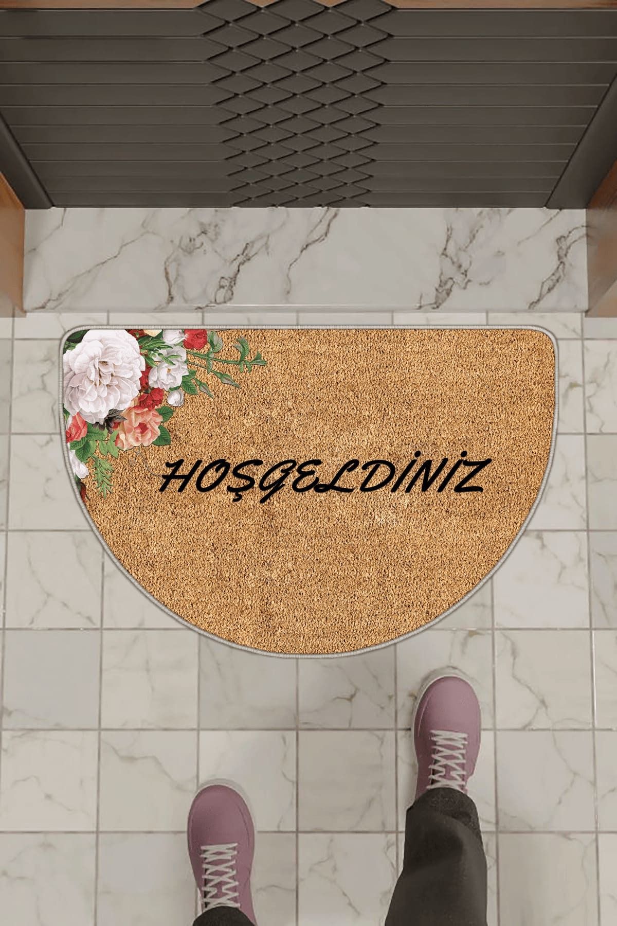 Viva Home Bej Hoşgeldiniz Desenli Kapı Önü Paspası KP36