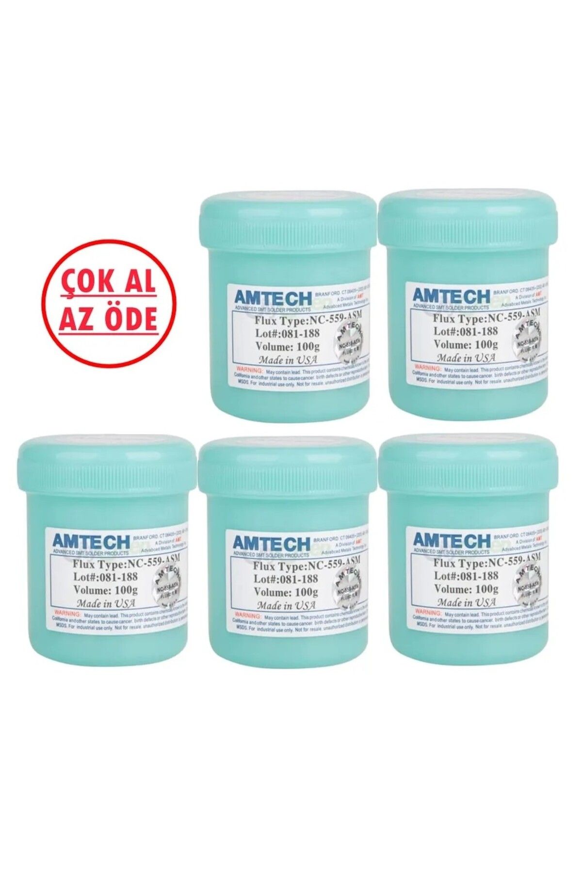 MY BİLİŞİM Amtech Nc-559 Asm Flux Krem 100g - 5 Adet