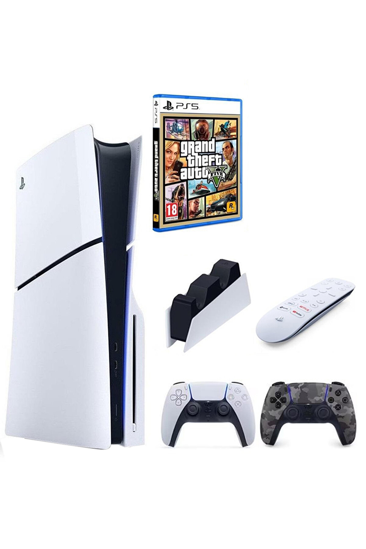 Playstation 5 Slim 198 2. DualSense Kamuflaj 198 Kumanda 198 Şarj 198 Fc 24 198 Gta 5 İthalatçı Garantili