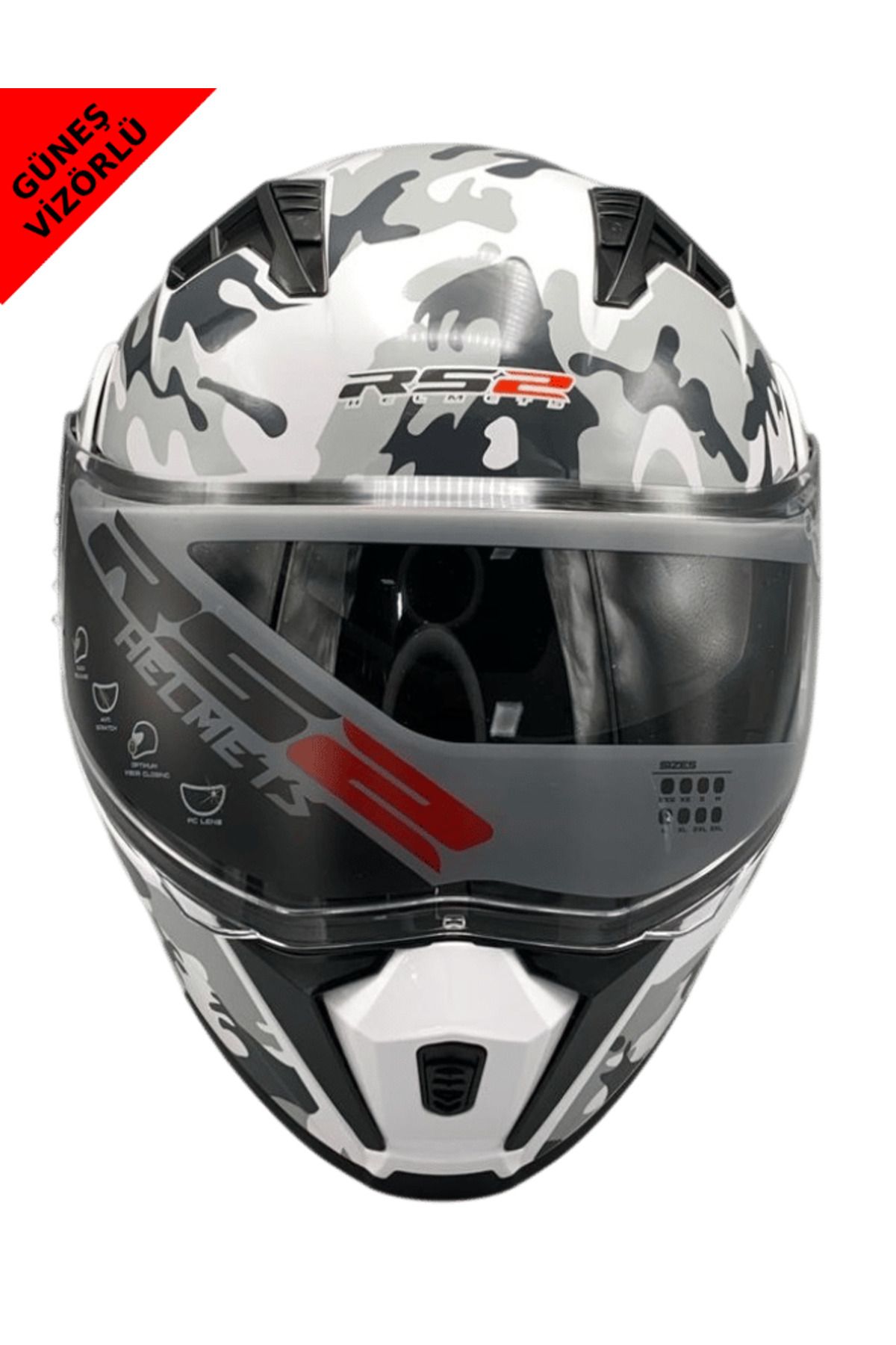 RS2 Kamuflaj Kask Çene Açılır