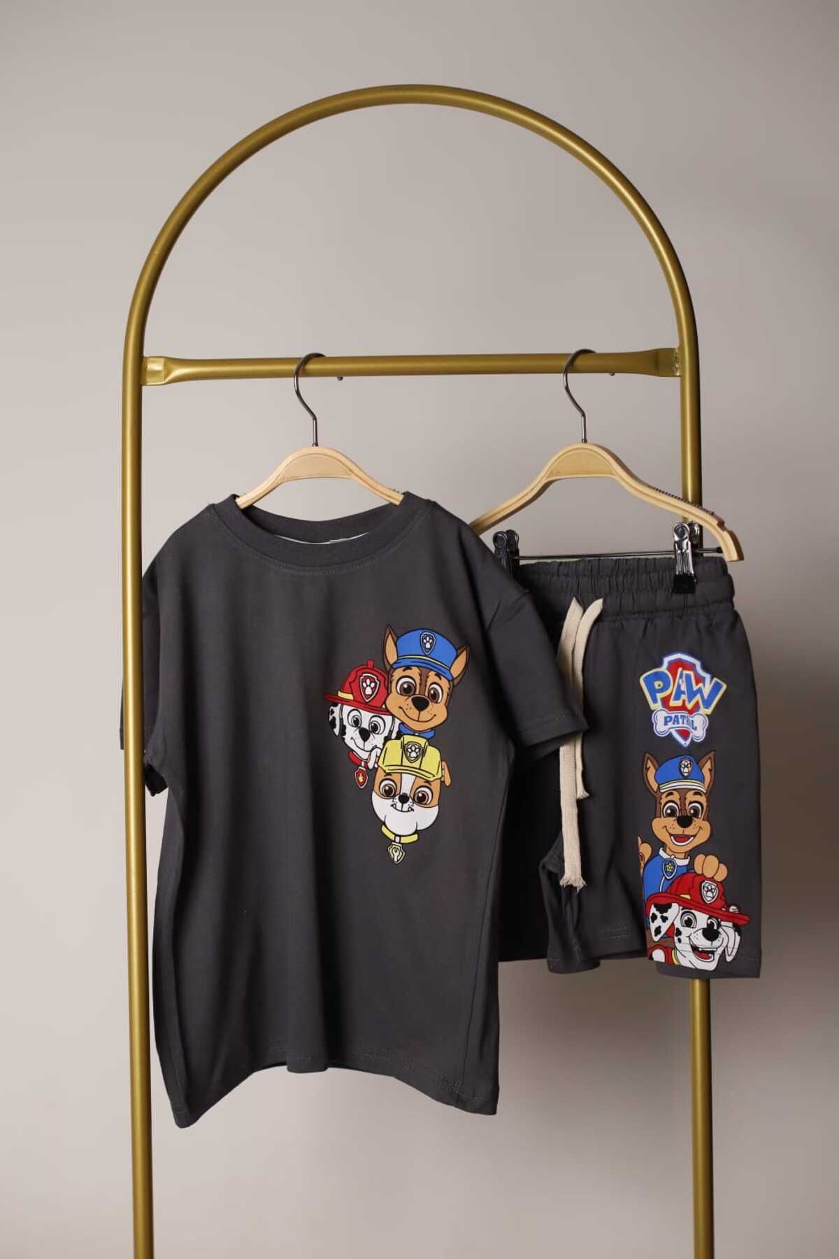 2Baby2mom Krem Rengi Paw Patrol Team Şortlu takım