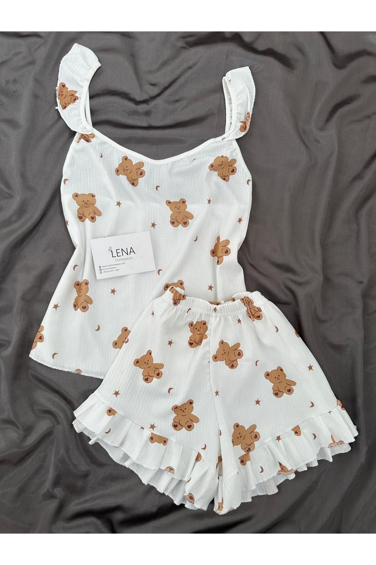 Lena Homewears Mini Tedy Şortlu Pijama Takımı